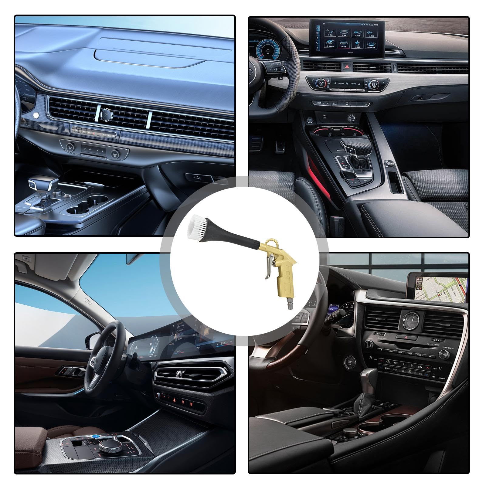 Souffleur Nettoyage Auto - Outil Détaillant Pour Intérieur Voiture, Connecteur Compresseur, Aluminium - 7