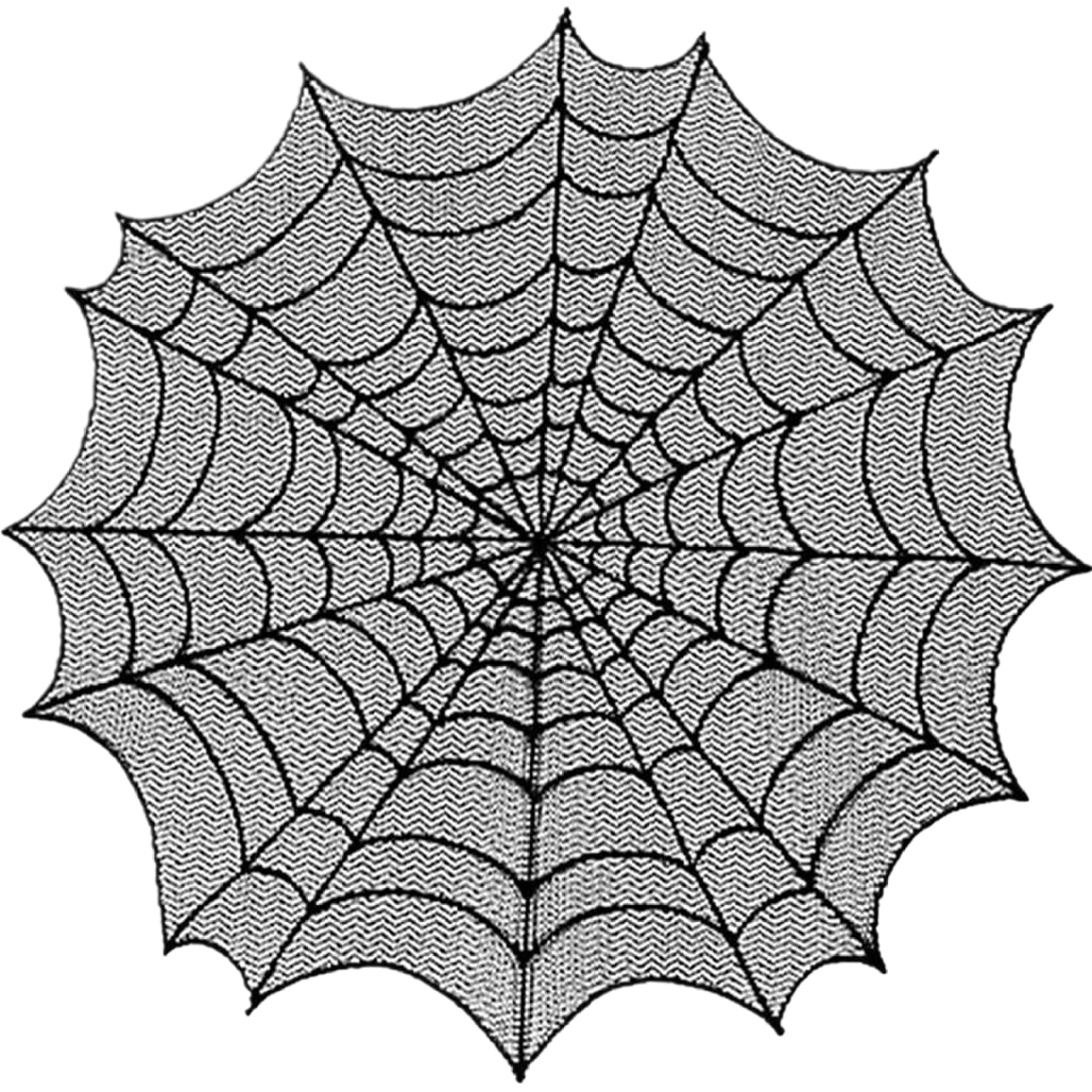Tsawntd Halloween Spiderweb Tablecloth, 50 Inch Hollow-Out Black Lace Tablecloth, Washable Halloween Table Cloth for Party, Easter, Fireplace Black Lace Spiderweb