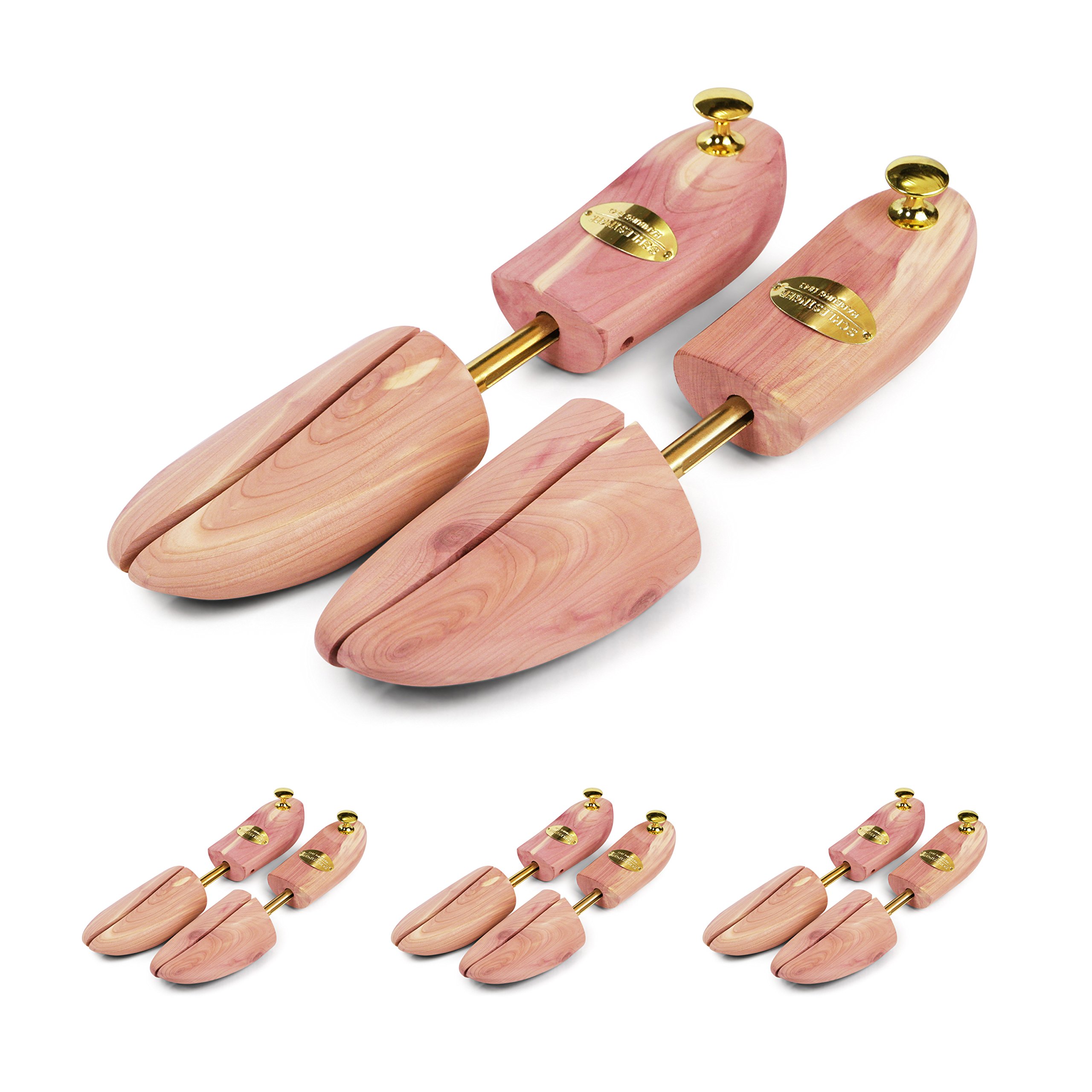 Schlesinger – 4 Paar Premium Herren Schuhspanner aus edlem Zedernholz für Lederschuhe und Sneaker. Modell König. Größe 39 – 48 in Silber oder Gold.