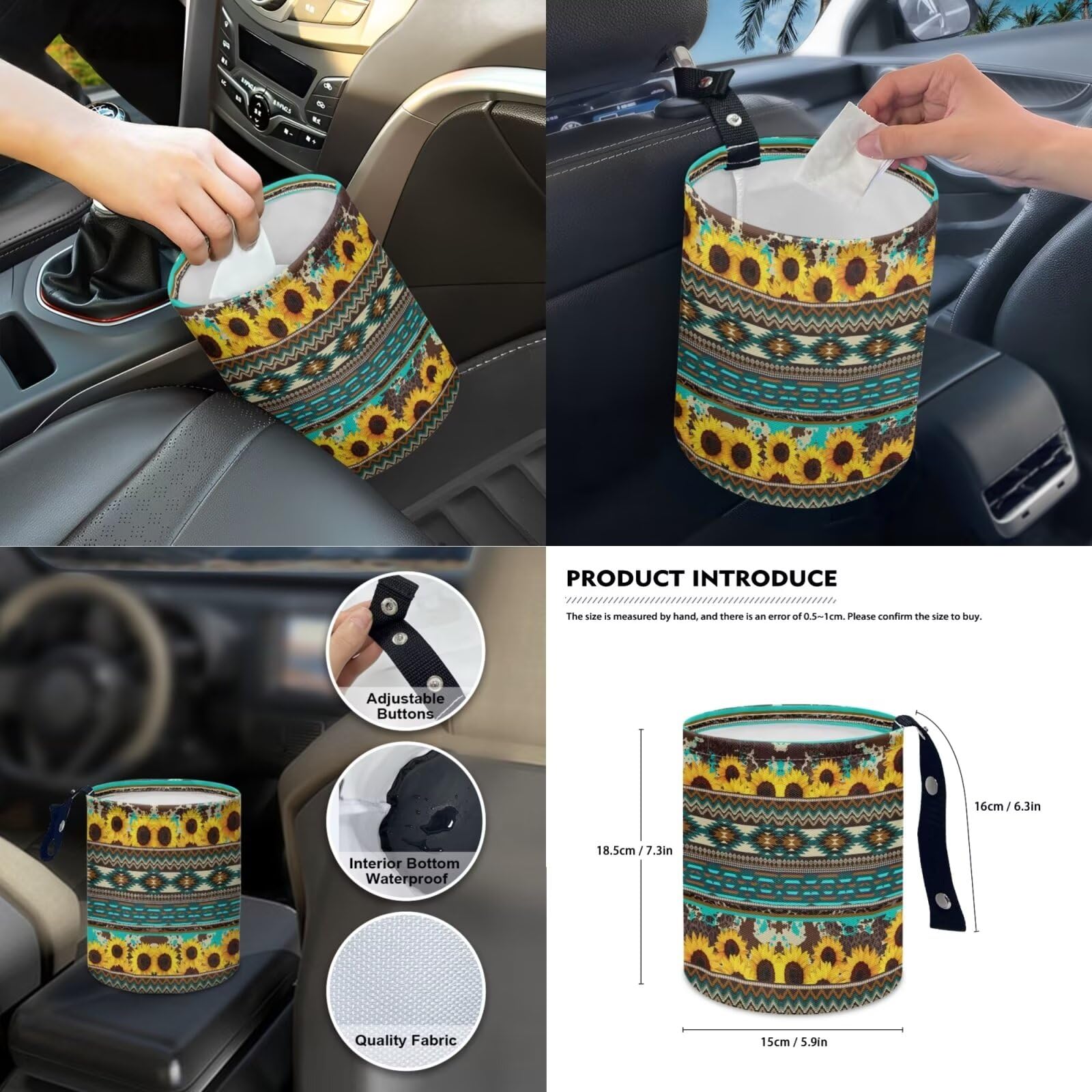 Wanyint Aztec - Set di 14 coprisedili per auto, con coprivolante, copertura per cintura di sicurezza, copertura per bracciolo, specchietto retrovisore, sottobicchiere, pomello del cambio, adatto per