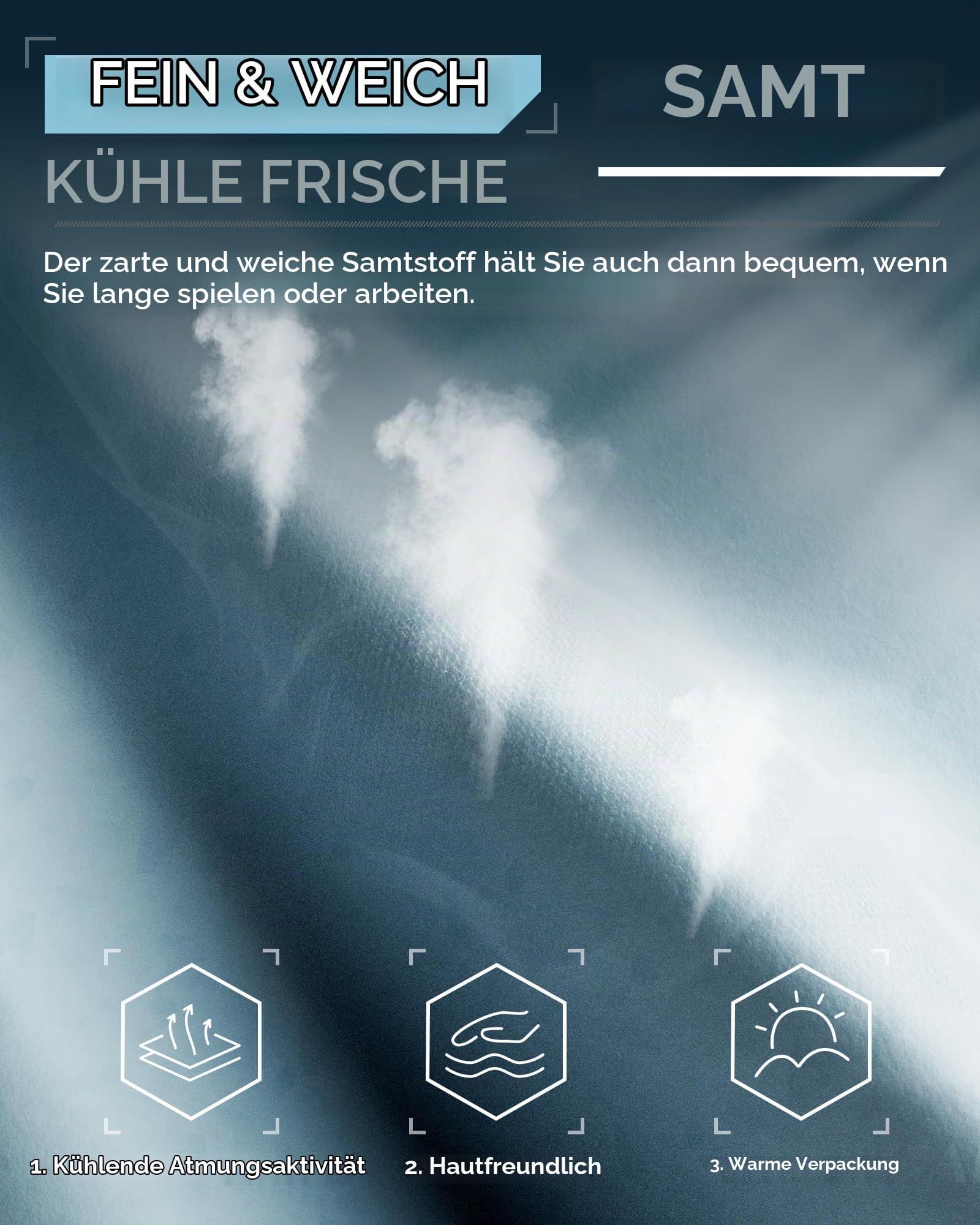LUCKRACER Gaming Stuhl Stoff, Bürostuhl mit verbundenen Armlehnen, Memory-Schaum-Kissen, 90–155° Neigungswinkel und Fußstütze, strapazierfähigem Funktionsgewebe, blau
