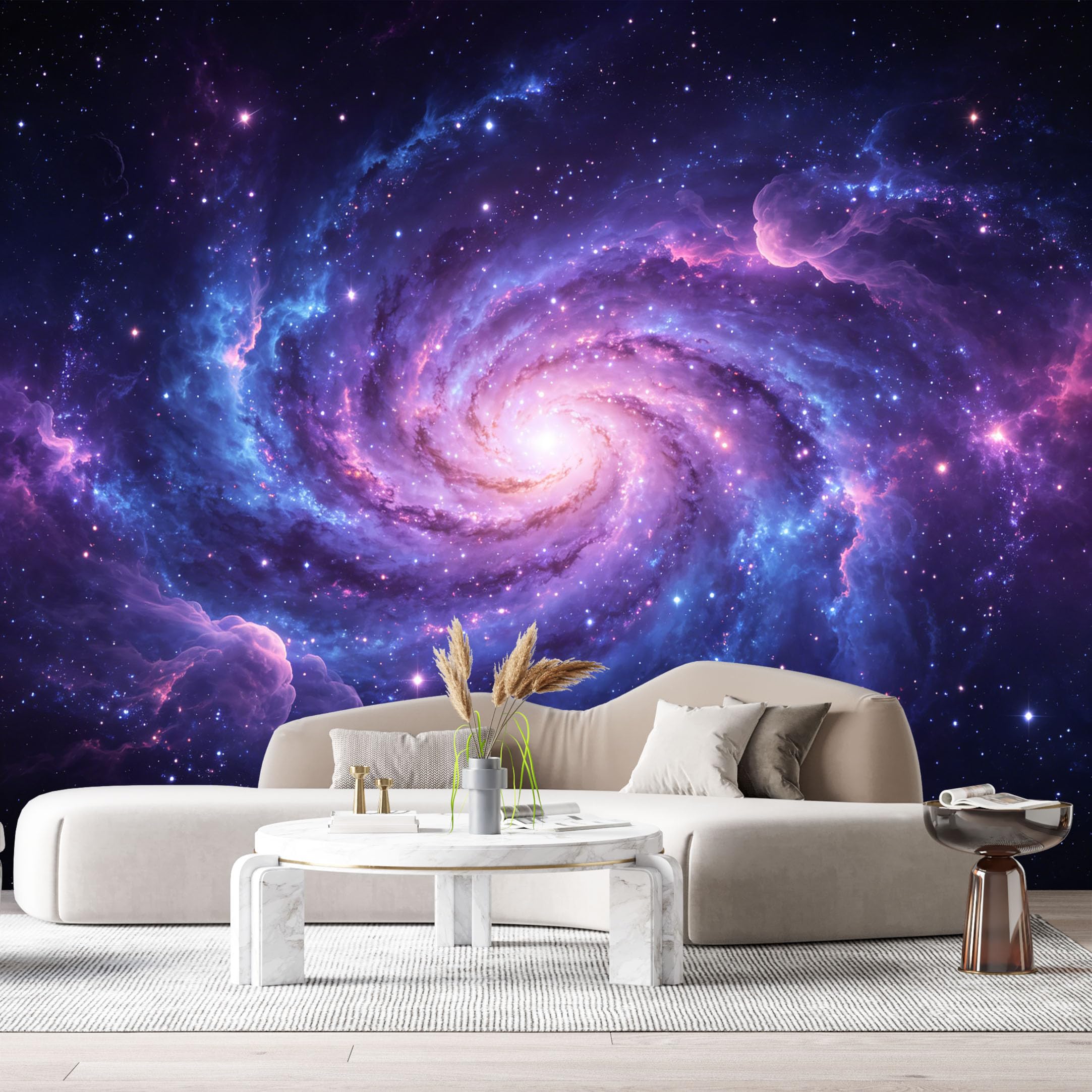 Custom Size Wall Murals Abstract Modern Cosmic Galaxy Nebula Outer Space Stars SelfAdhesiveWall Fabric Removable Wallpaper Wall Decor for Living Room Bedroom Bathroom