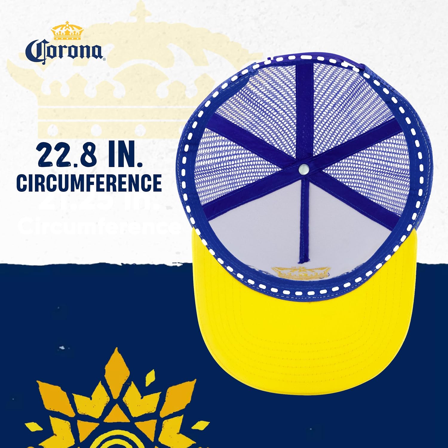 Corona Truck Hat, Mesh Adjustable Snapback Baseball Cap with Curved Brim