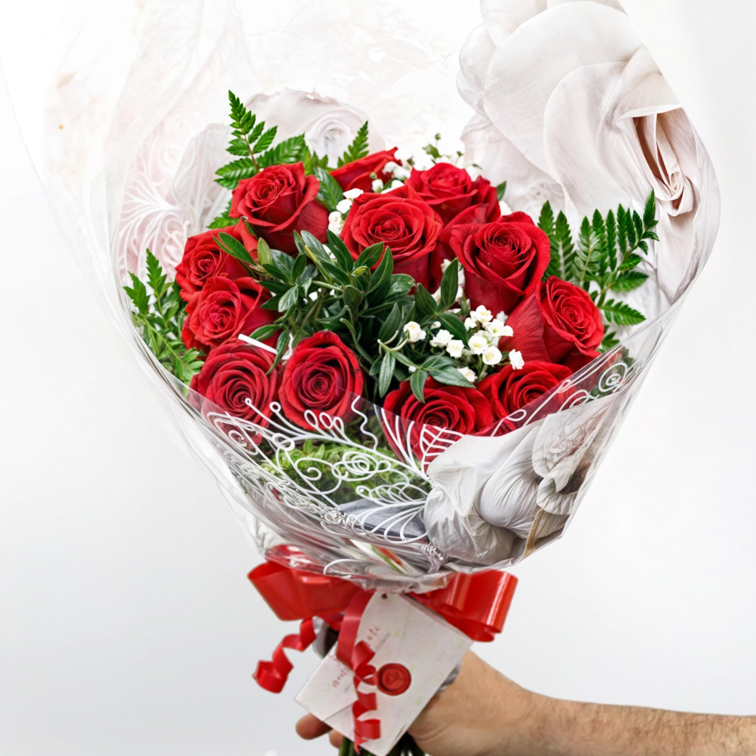 teleROSA Ramo 12 Rosas Rojas- Flores naturales a domicilio – Tú decides la fecha y el horario de entrega de lunes a sábado - Incluye tarjeta dedicatoria Multicolor