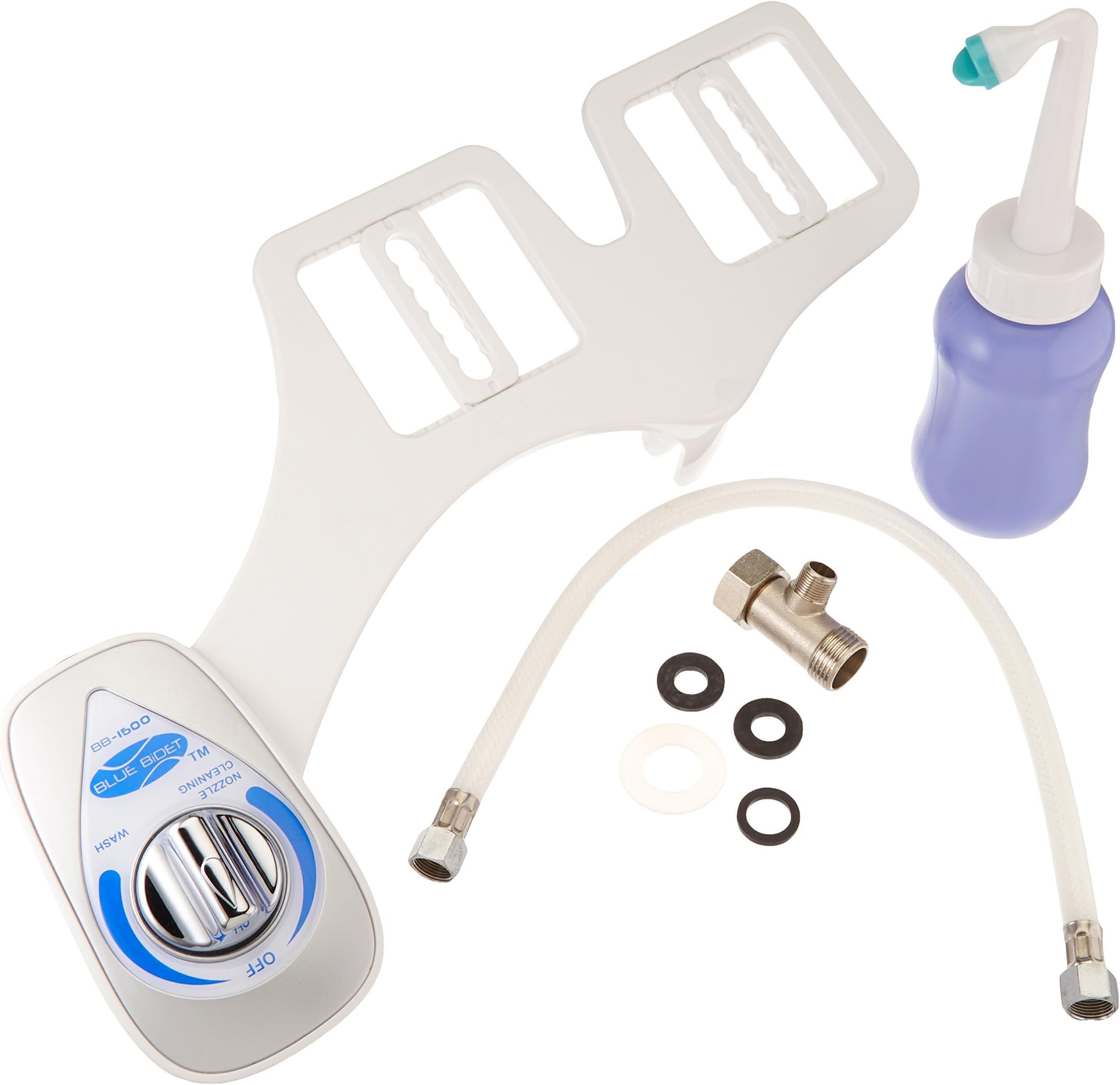 Blue Bidet BB-1500: Masterpiece Bidet Ambient Water Temperature self-cleaning nozzle attachable bidet, comes with a free portable bidet BB-20