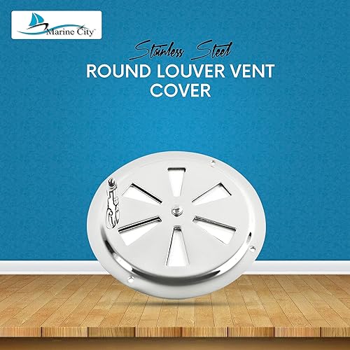 Miniatura 2 de MARINE CITY Placa de ventilación de cabina de acero inoxidable pulido de grado 304, cubierta de ventilación redonda, placa de ventilación de