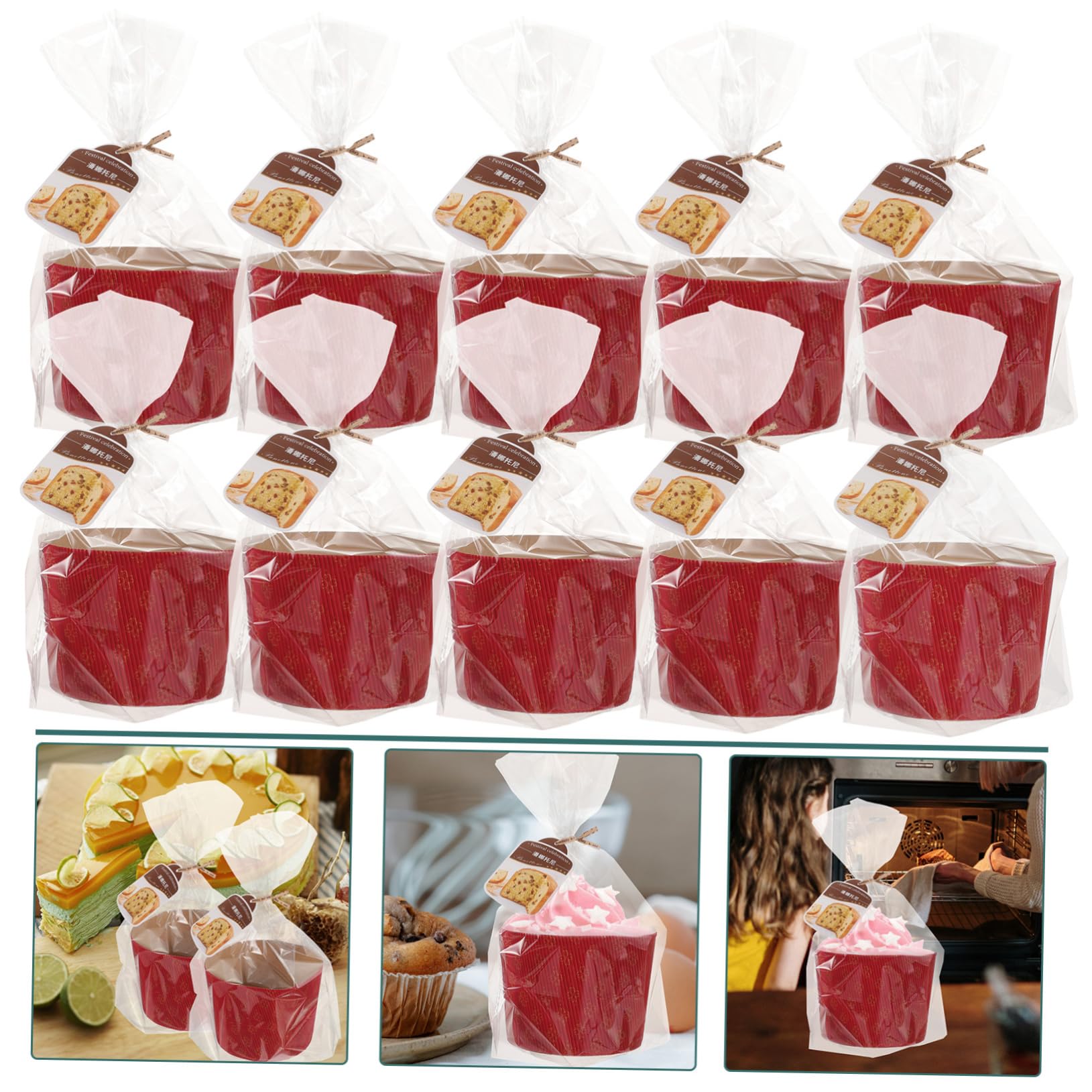 MAGICLULU 2 Juegos Copas De Pastel Corrugado Moldes Para Cupcakes Para Hornear Casos De La Magdalena Del Mini Moldes Para Pasteles Taza De La Magdalena Bollo Casos Rojo Acanalado