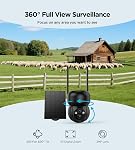 4G LTE Caméra de sécurité solaire cellulaire en plein air: Non WiFi Caméra de sécurité à énergie solaire en plein air Construit dans SIM Carte 2K Caméras sans fil pour la surveillance à domicile à l'extérieur 360° Détection de mouvement en direct