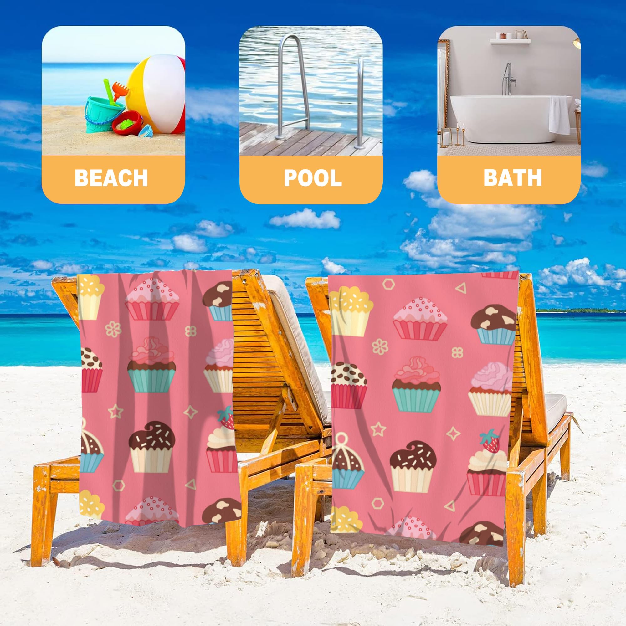 Peryiter Happy Birthday Beach Towel – 100% Cotton, 28" X 55", Large Soft Blanket For Pool, Party, Summer Gift - View #3