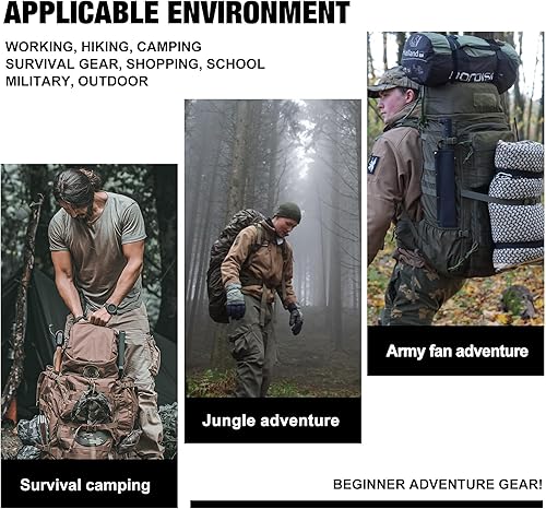 Miniatura 6 de Mardingtop 70L Mochila con armazón interno para caza, camping, senderismo mochila con cubierta para la lluvia