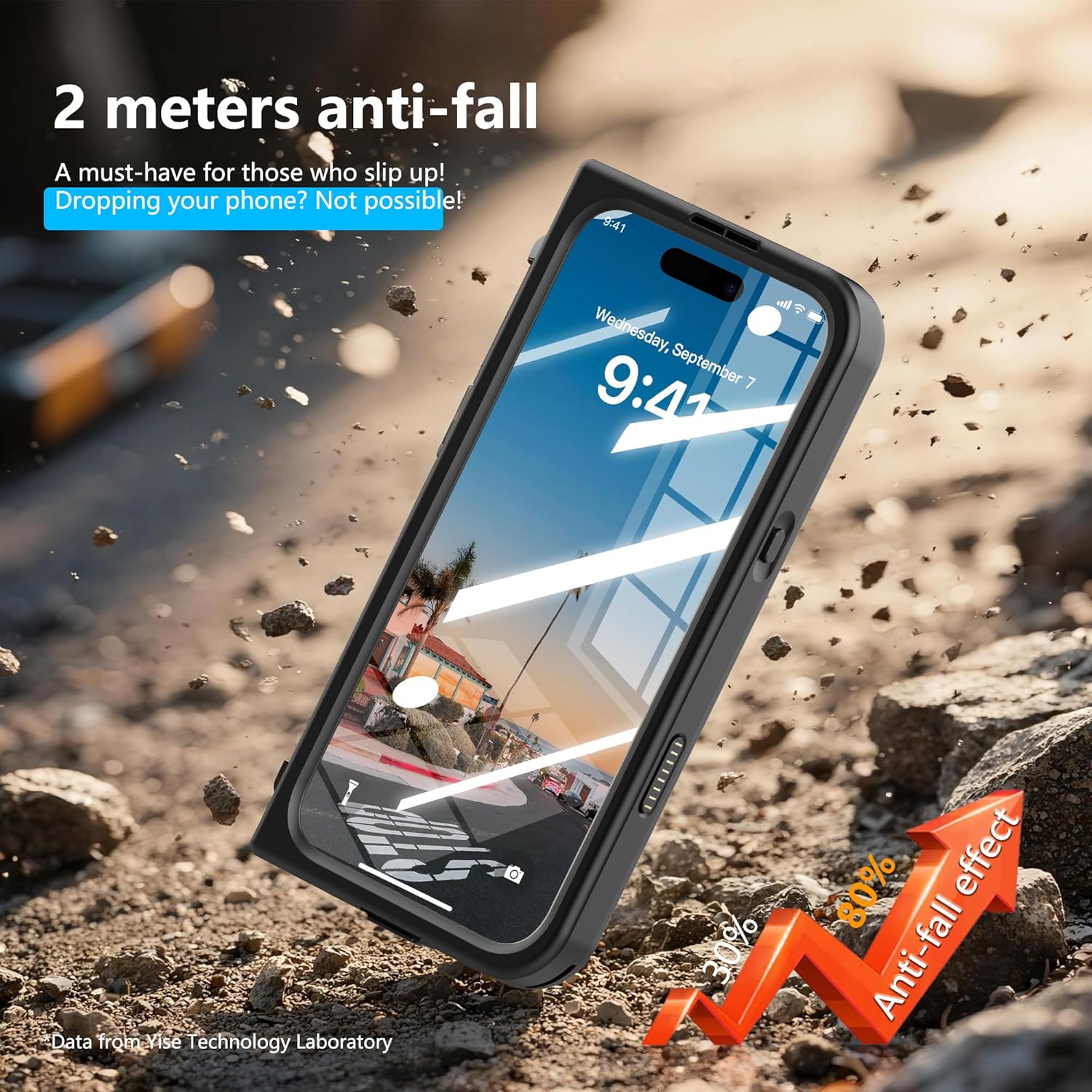 for iPhone 17 Pro Max Case with Wallet, [Detachable Crossbody Strap & Card Holder & Built-in Mirror] [IP68 Waterproof Dustproof] [Built-in Screen Protector] Full Body Shockproof Protective Cover,Black - Image 3