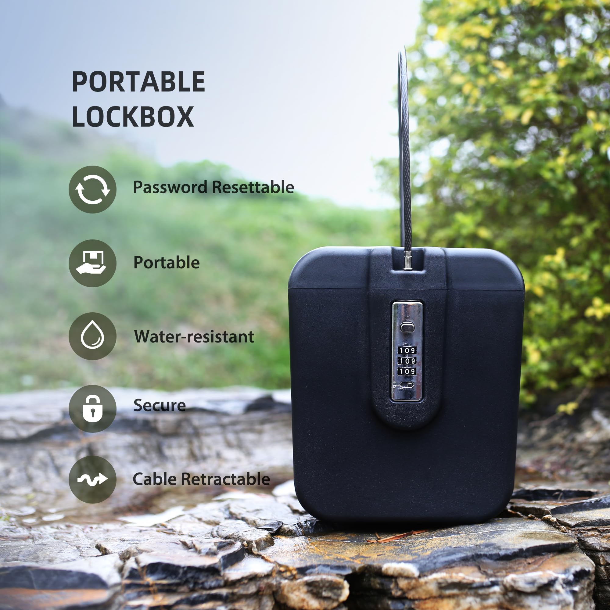 UP Security Lockbox for Beach Vacation Cruise Essentials 2025, Combination Lock Box - Image 3