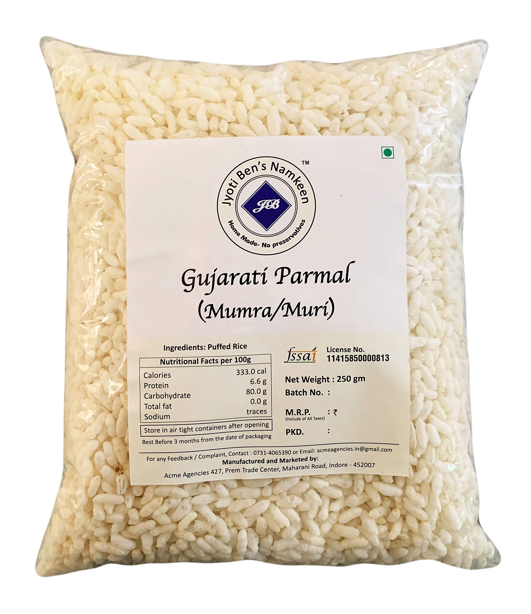 Jyoti Bens Namkeen - Gujrati Mumra (Muri/Parmal) 250gm (B07JJ64Z4X) Amazon Price History, Amazon Price Tracker