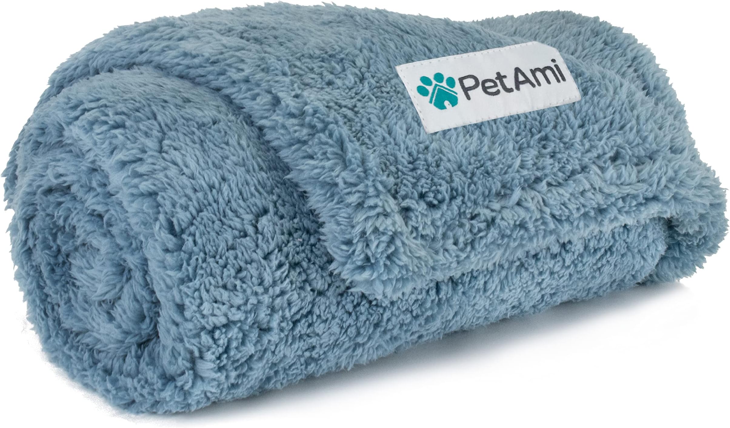Fluffy Waterproof Dog Blanket for Small Medium Dogs, Soft Warm Pet Sherpa Throw Pee Proof Couch Cover, Reversible Cat Puppy Bed Blanket Sofa Protector, Plush Washable Pad (Dusty Blue, 29x40)