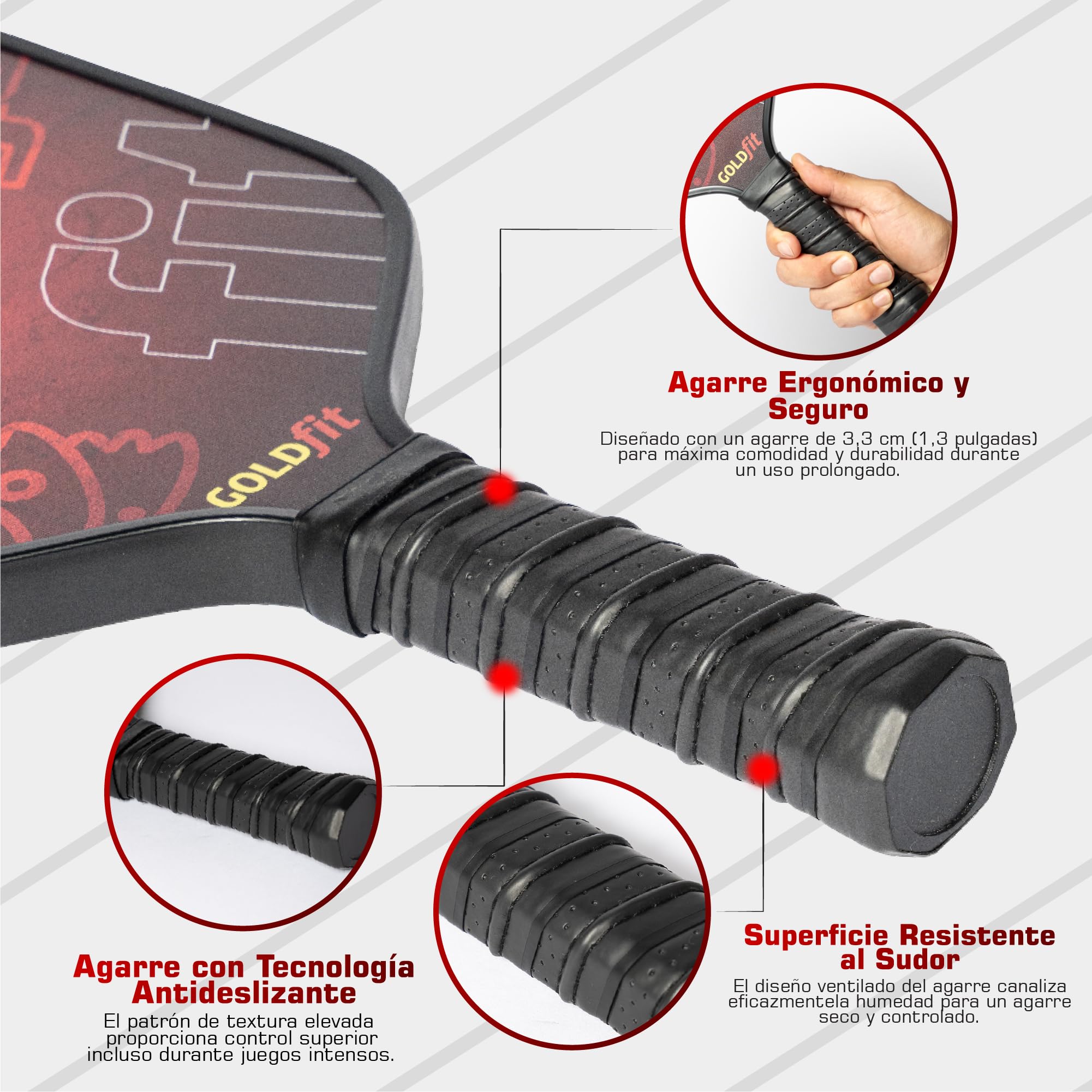 Juego de Paletas de Pickleball, Raquetas de Fibra de Carbono Texturizada con 4 Pelotas y Bolsa, Ligeras, Ergonómicas, Antideslizantes, para Hombres y Mujeres de Todos los Niveles