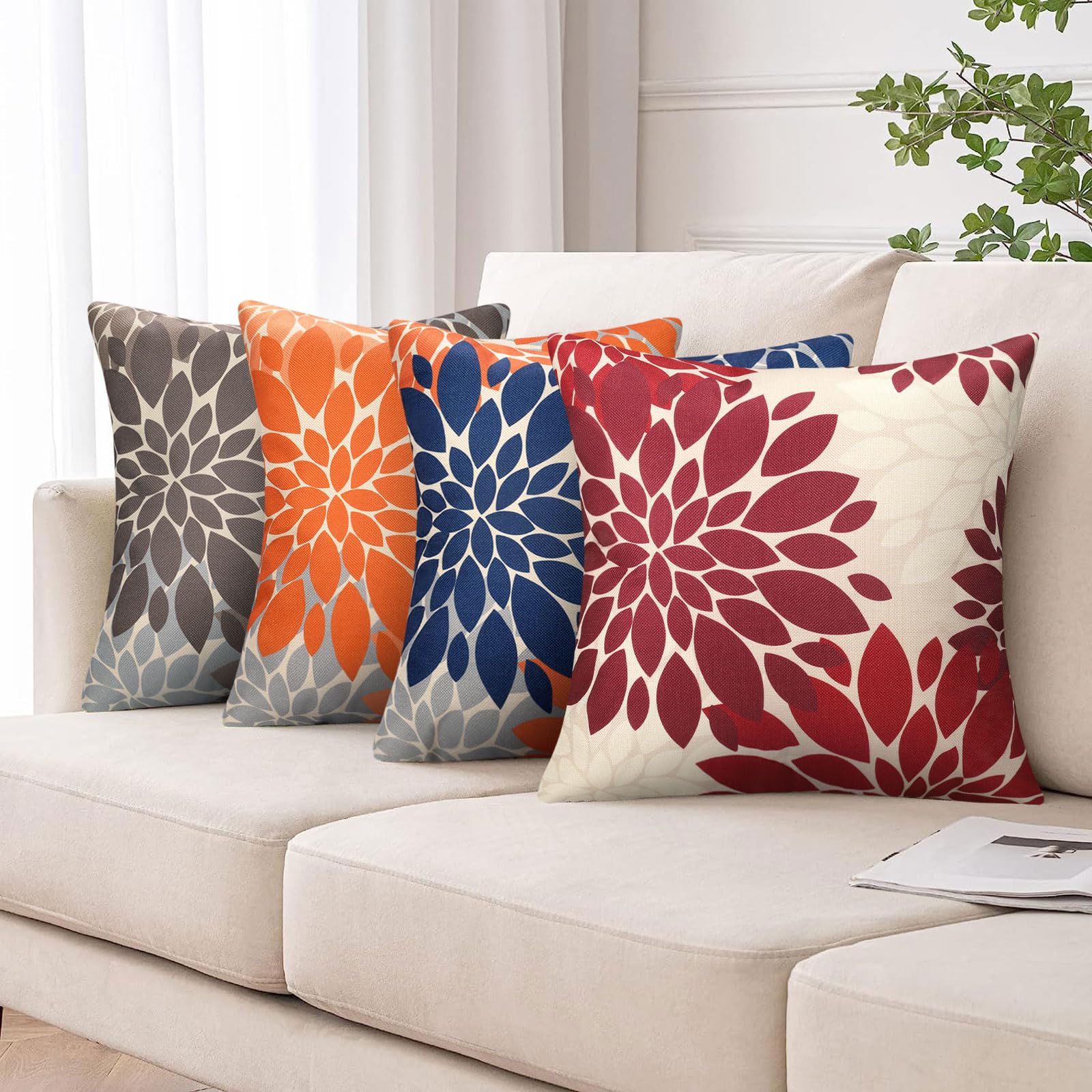 2 Leinen-Kissenbezüge In Marineblau - Waschbar, Modern, Für Sofa & Bett, 30x50 Cm