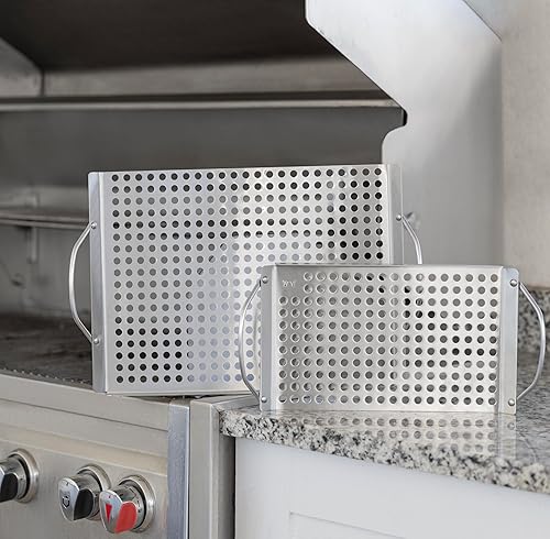 Miniatura 7 de Outset 76630 Rejilla superior de acero inoxidable para parrilla, juego de 2, 11"x7" y 11"x17"