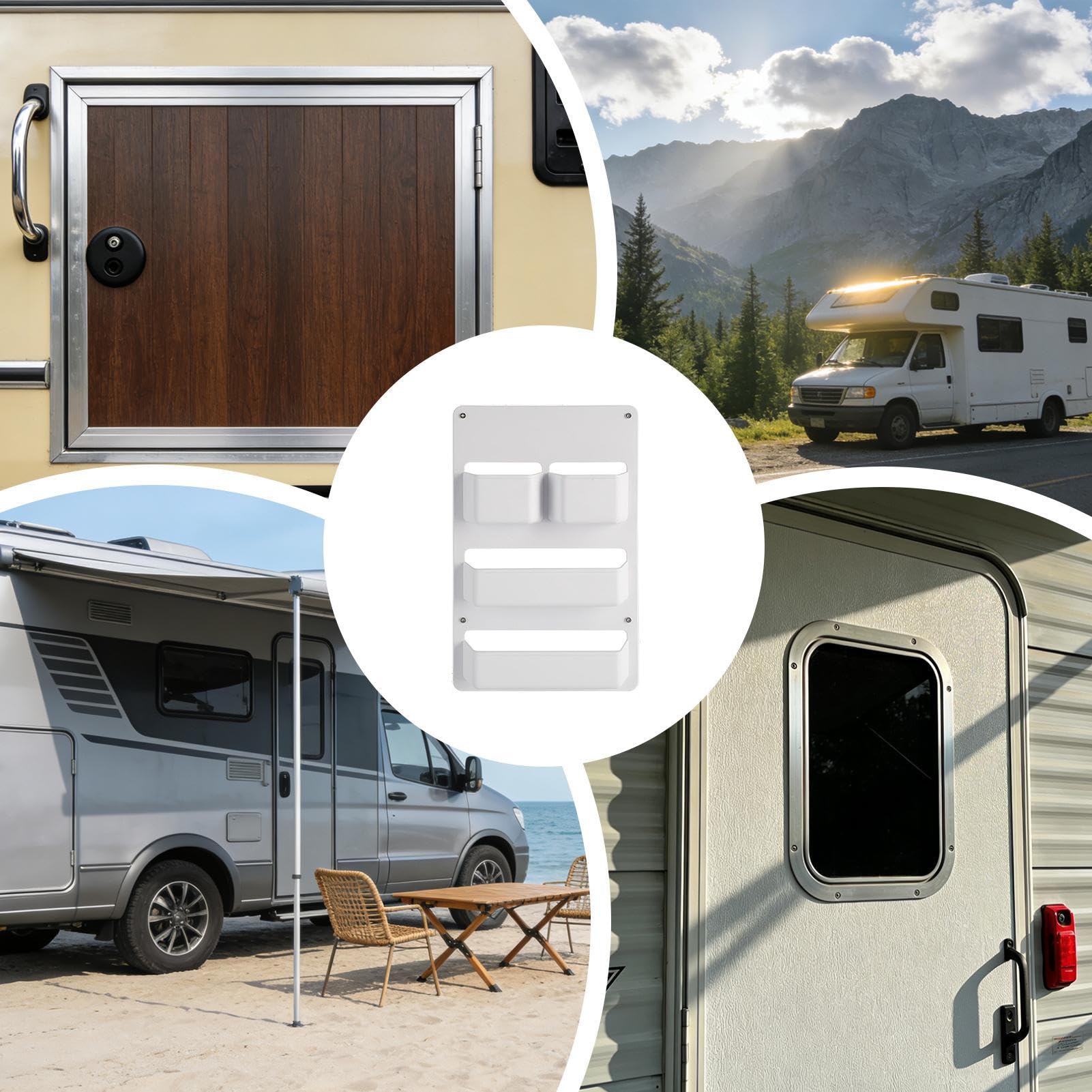 Generisch Organisateur de Porte - Boîte de Rangement, Structure ABS Stable, Étagère de Présentation Étanche avec Compartiments | -Solution de Rangement pour Bateau, Caravane, Toilettes, Cabine