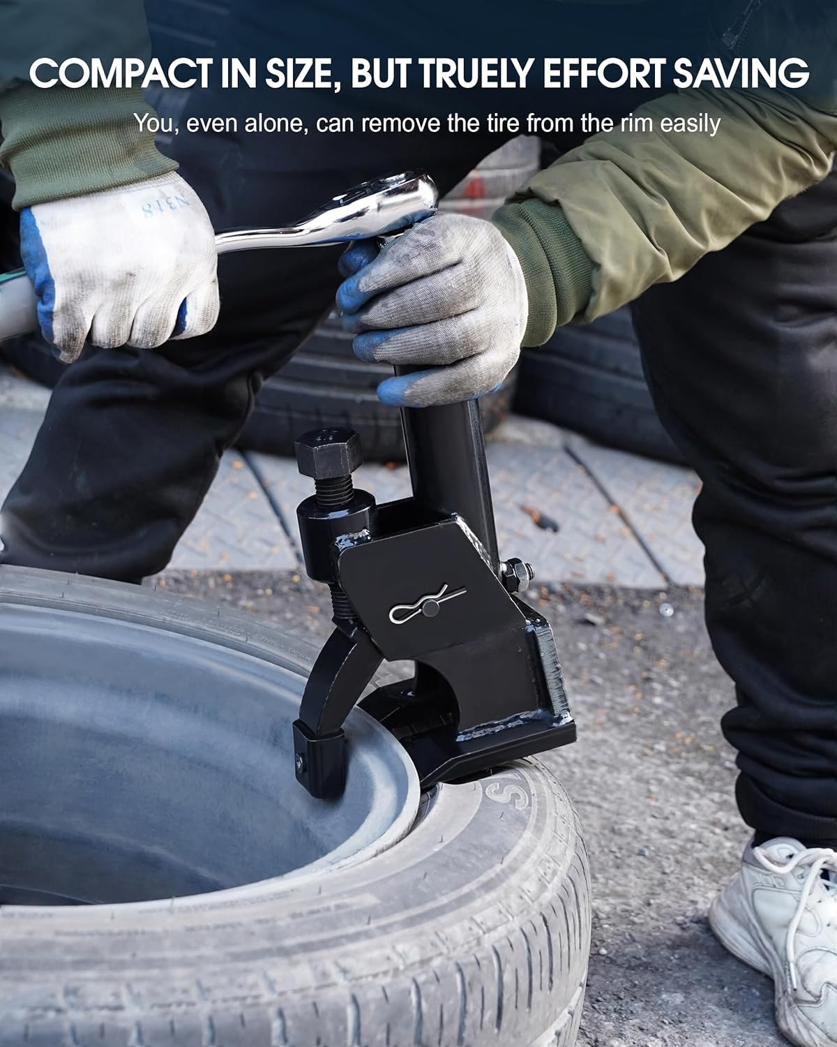 Manual Tire Bead Breaker, 38"-42" Tire Changer Tool w/Rubber Pad, Protect Aluminum Alloy Hubs, Easy-Operated Tire Repair Tools for Car Truck Tractor Mower ATV RV