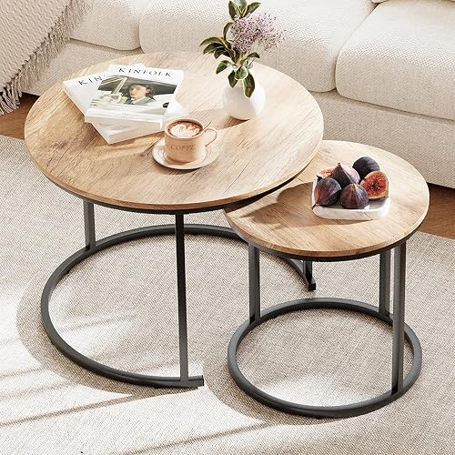 Garden 4 you Nesting Coffee Table, 23.6" Round Coffee Table