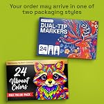 ARTISTRO Acrylic Paint Pens, Art Set Acrylic Paint Markers Dual Tip, Acrylic Markers for Fabric, Canvas, Rock, Glass, Wood, Paper, DIY, Paint Markers, Multicolor (Dual Tip Brush + Fine, 24)