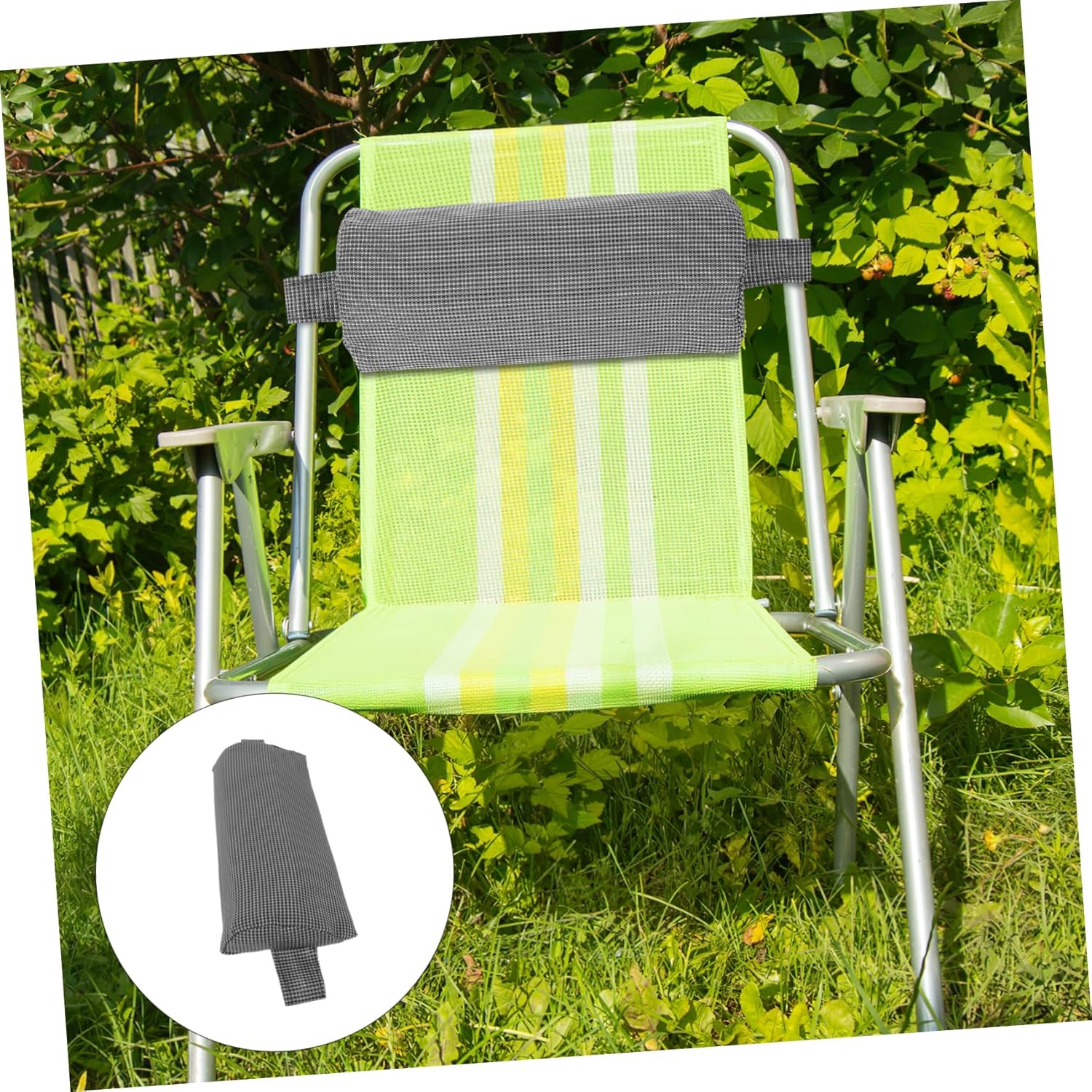 Kisangel 4pcs Sturdy Beach Chair Headrest Attachment Deck Chair Pillow Neck Head Support Easy to Install