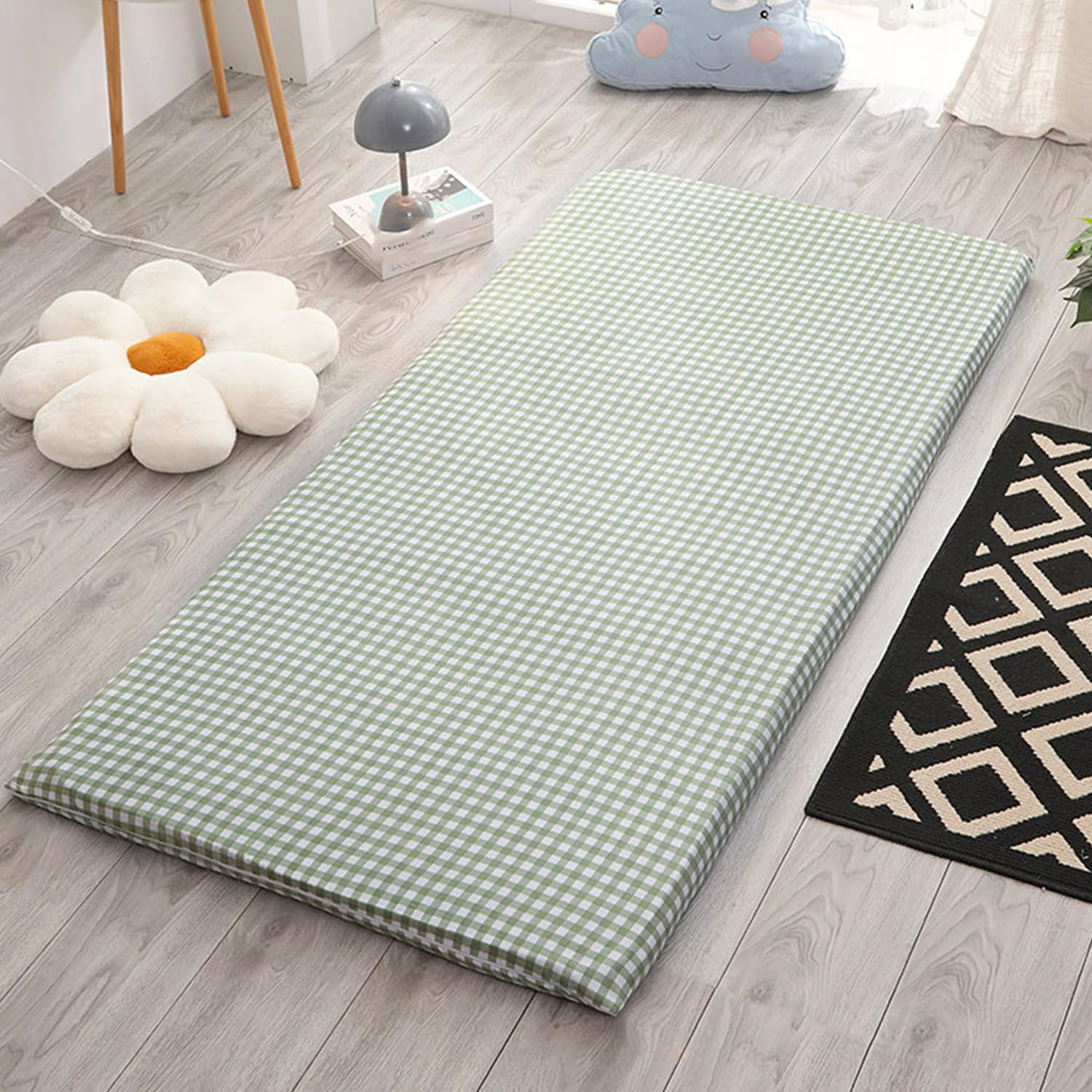 LDLCYCN ,E,150x200cm/QUEEN, Futon Mattress Cover Zipper Japanese Floor Mattress Cover Tatami Mat Cover