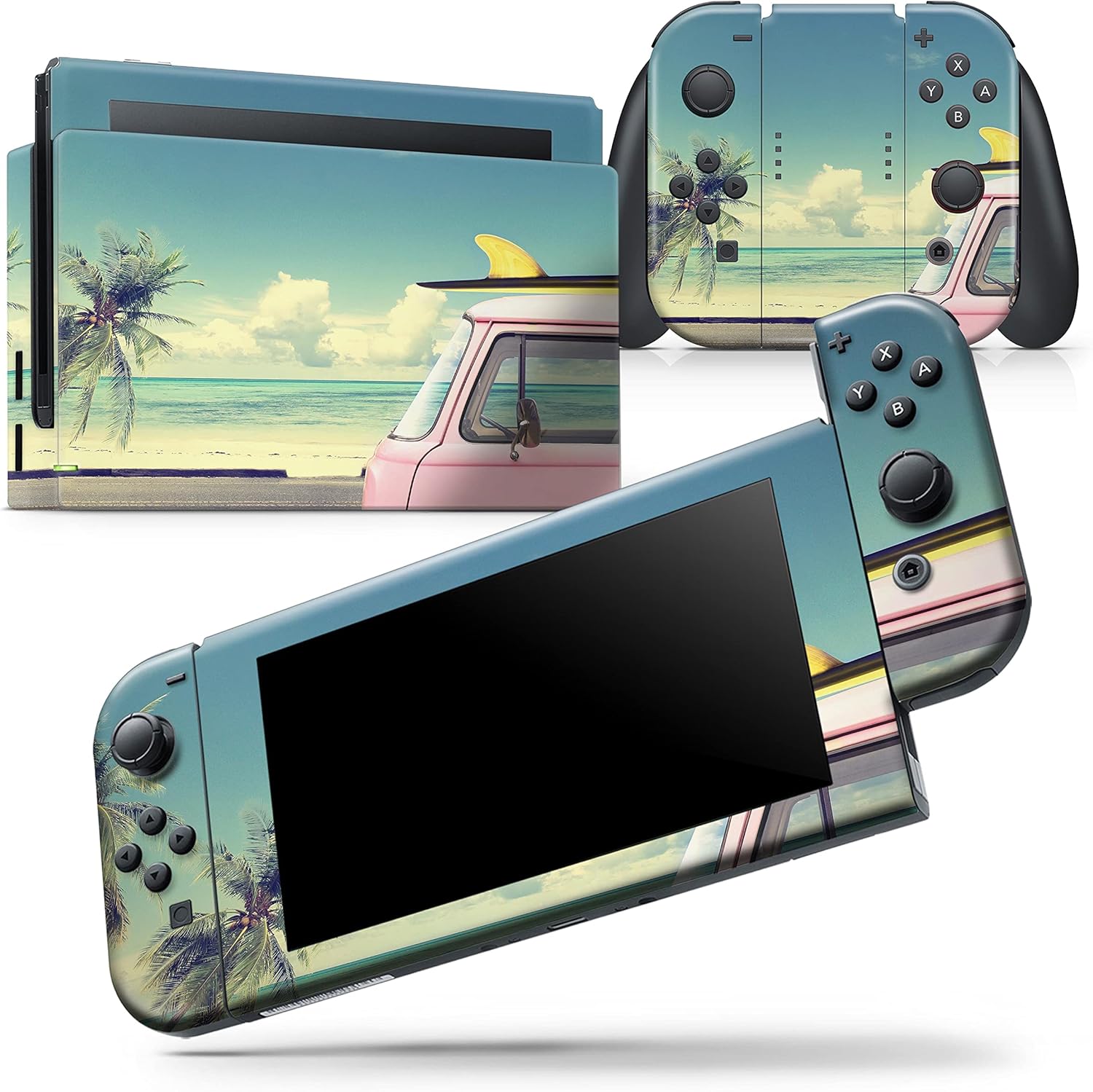 Design Skinz - Compatible with Nintendo Switch Console + Joy-Con - Skin Decal Protective Scratch-Resistant Removable Vinyl Wrap Cover - Beach Trip