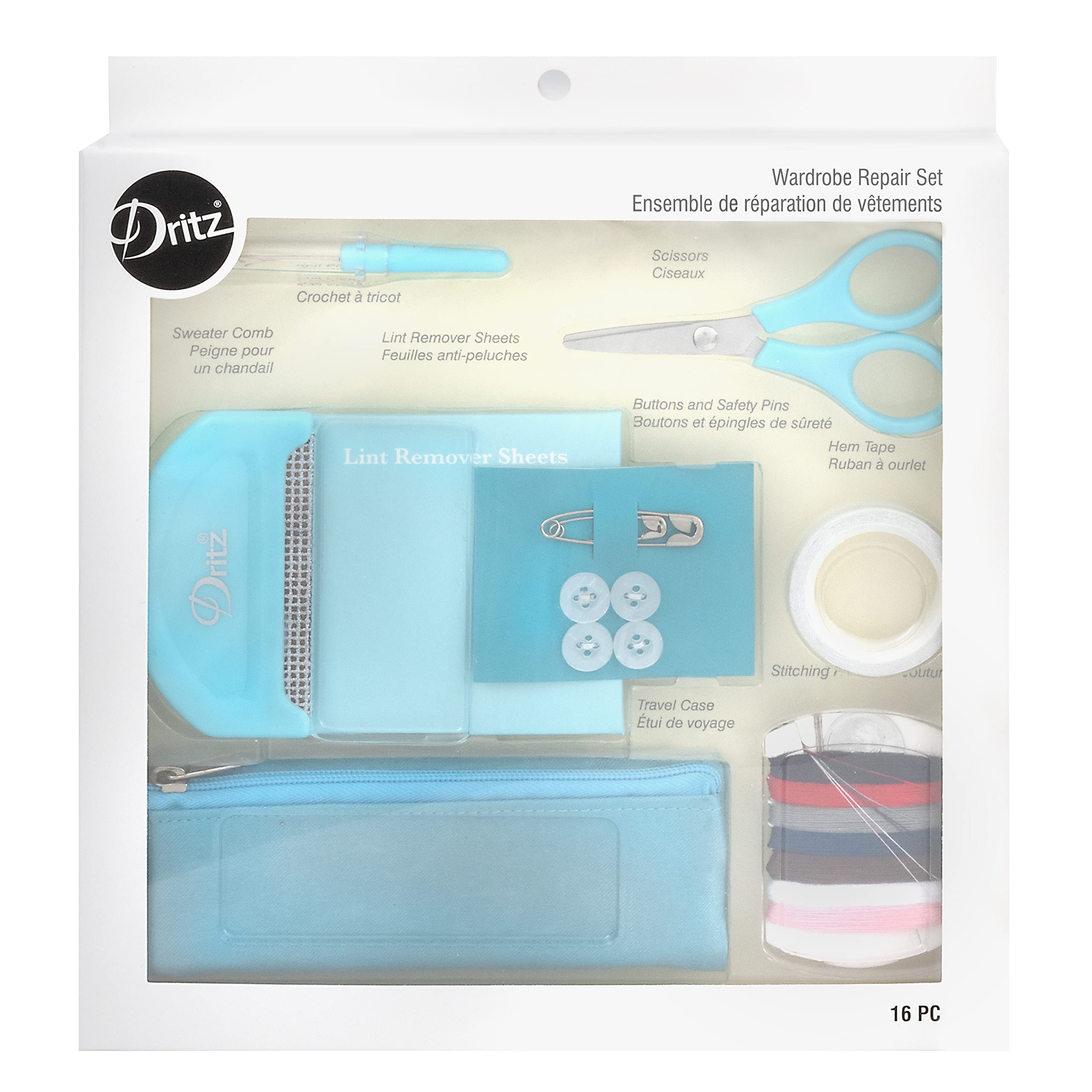 Kit de réparation pour garde-robe bleu Dritz nécessaire mercerie