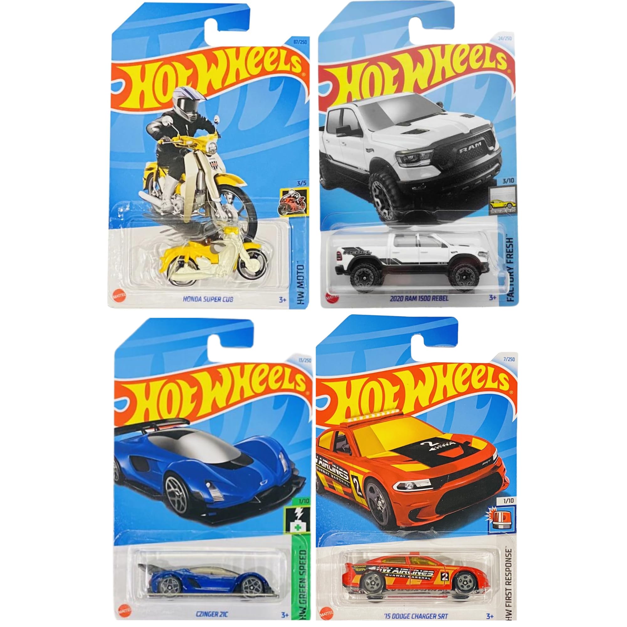 Hot Wheels 1:64 Scale Cars, Racecars, Trucks & Bikes - (4 Pack - Set 10) โ image 1