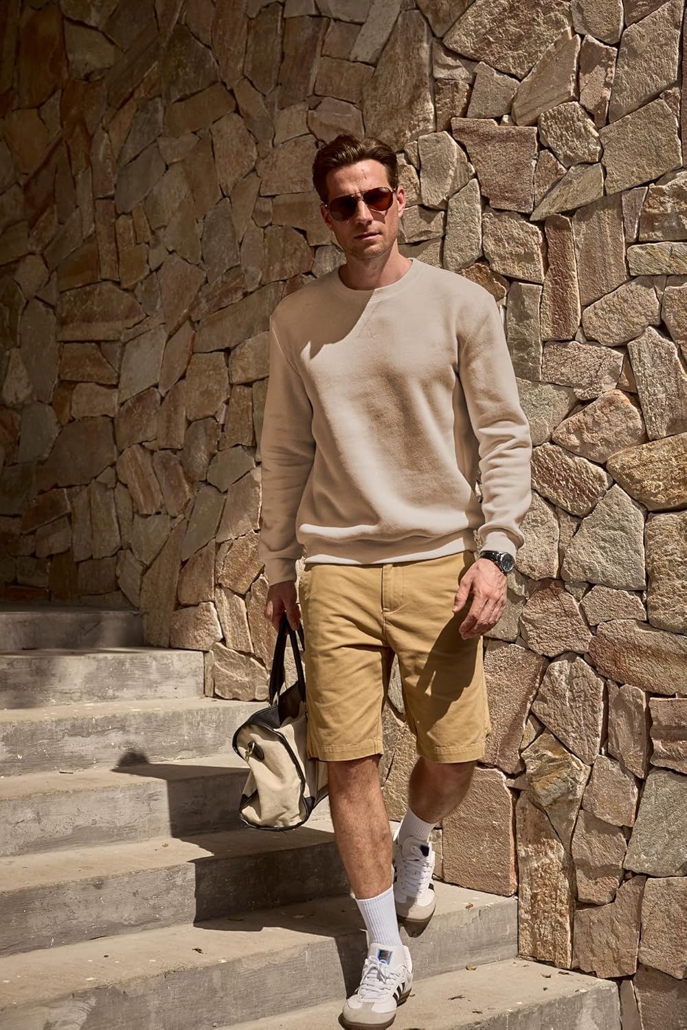 JMIERR Men's Fleece Crewneck Sweatshirt Casual Long Sleeves Cotton Warm Basic Pullover Fashion Shirts - Image 9