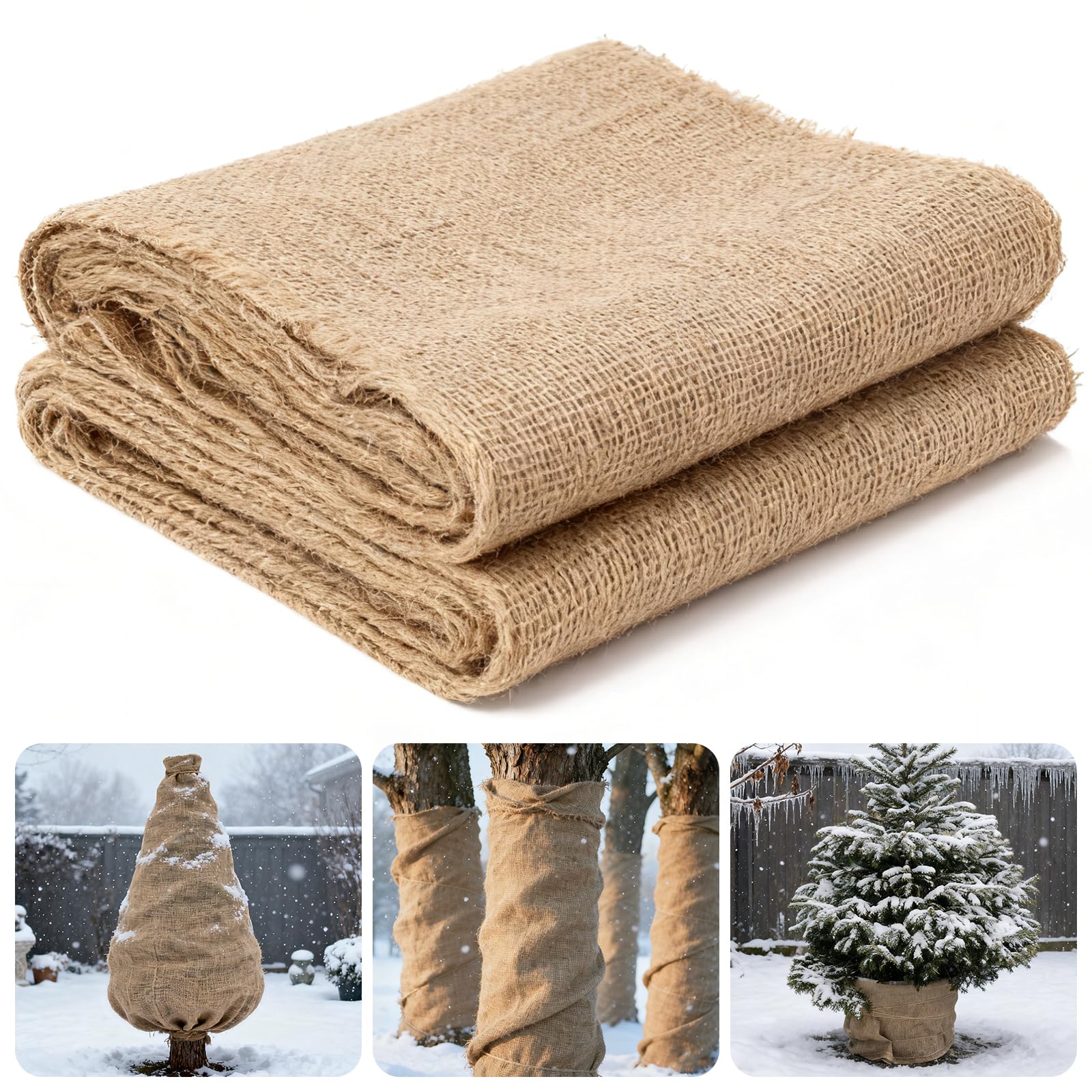 40INX50FT Burlap Fabric Roll for Tree Wrap,Burlap Plant Freeze Protection in Winter,High Density Burlap Plants Cover Frost Cloths for Outdoor Tree Shrubs,Multipurpose for Craft Projects Party Decor-image-44