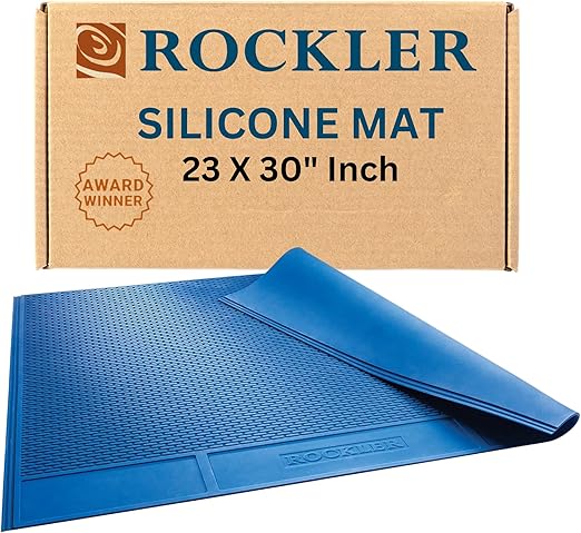 Rockler Silicone Glue Mat XL (23"x30") - Heat Resistant Mat for Projects, Garage, Shop, Dining Room Table – Easy to Clean Silicone Mats for Crafts – Rollable Workshop Accessories for Easy Storage