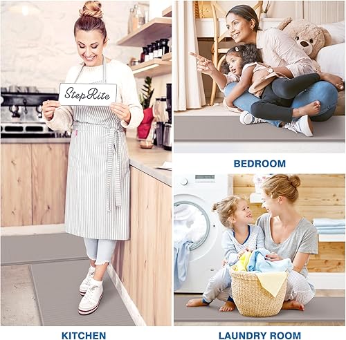 Miniatura 63 de StepRite Tapetes de cocina, 2 tapetes acolchados, antifatiga, para piso, de escritorio, antideslizante, impermeables, oficina, alfombras de 17.3 x