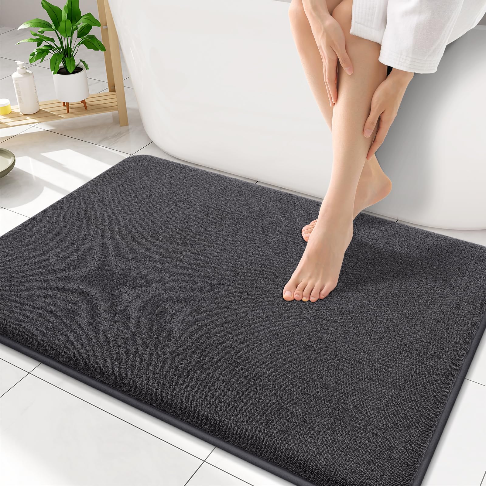 Smiry Smiry Memory Foam Bath Mat 34x21, Extra Soft Absorbent Bathroom Rugs