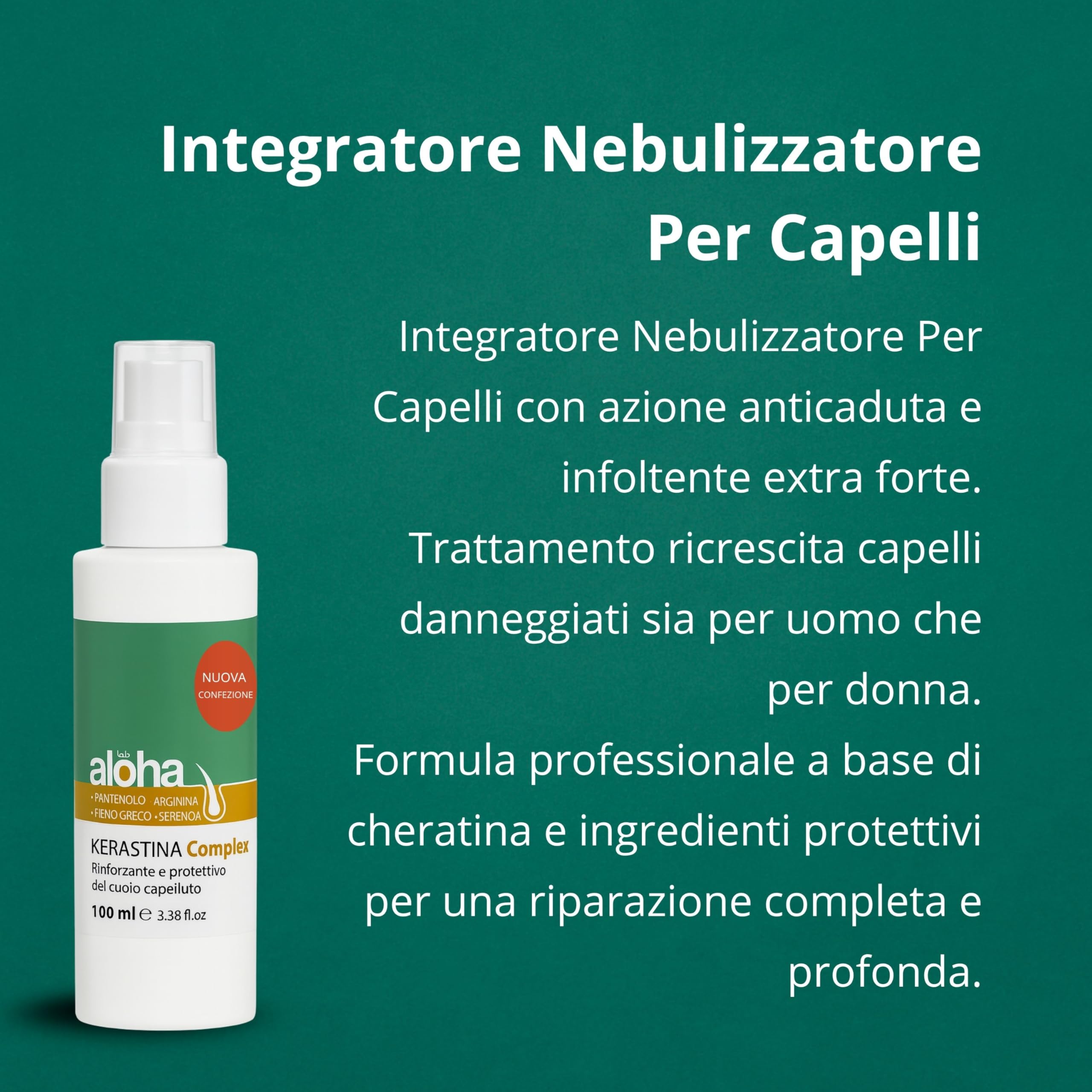 Kerastina Complex 200ml – Spray Anticaduta Capelli Extra Forte – Rinforza Bulbo e Stimola Ricrescita – Uomo Donna con Serenoa e Fieno Greco
