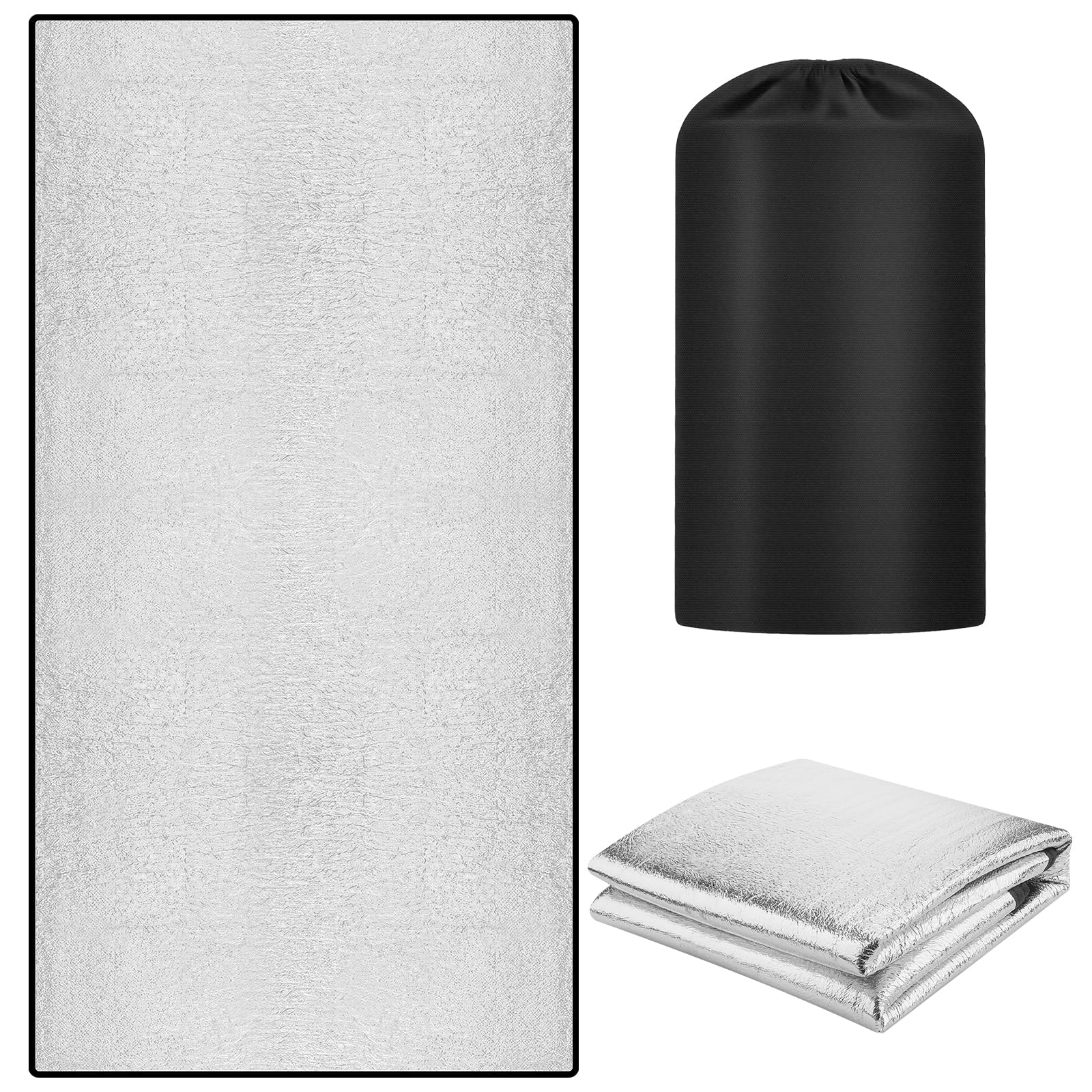 Mata termoizolacyjna Alu 200 x 100 cm, składana i ultralekka mata kempingowa, mata zewnętrzna z rdzeniem z pianki EPE do izolacji, wodoodporna i odporna na zimno na zewnątrz