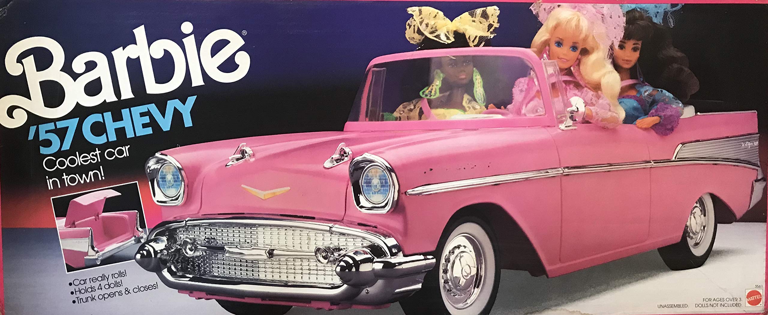 Barbie Pink Corvette From 90's Hot Wheels Barbie Car, Die