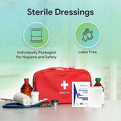 Miniatura 4 de Paquete de 20 almohadillas para vendaje para heridas abdominales, almohadillas ABD de 5 x 9 pulgadas, almohadillas de gasa antiadherentes estériles,