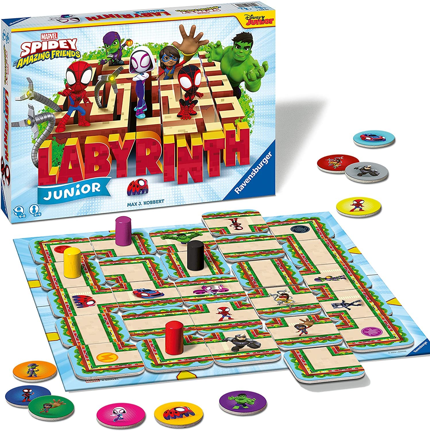 Ravensburger Spidey and His Amazing Friends Junior Labyrinth - The Moving Maze Family Board Game for Kids Age 4 Years Up [Amazon Exclusive]