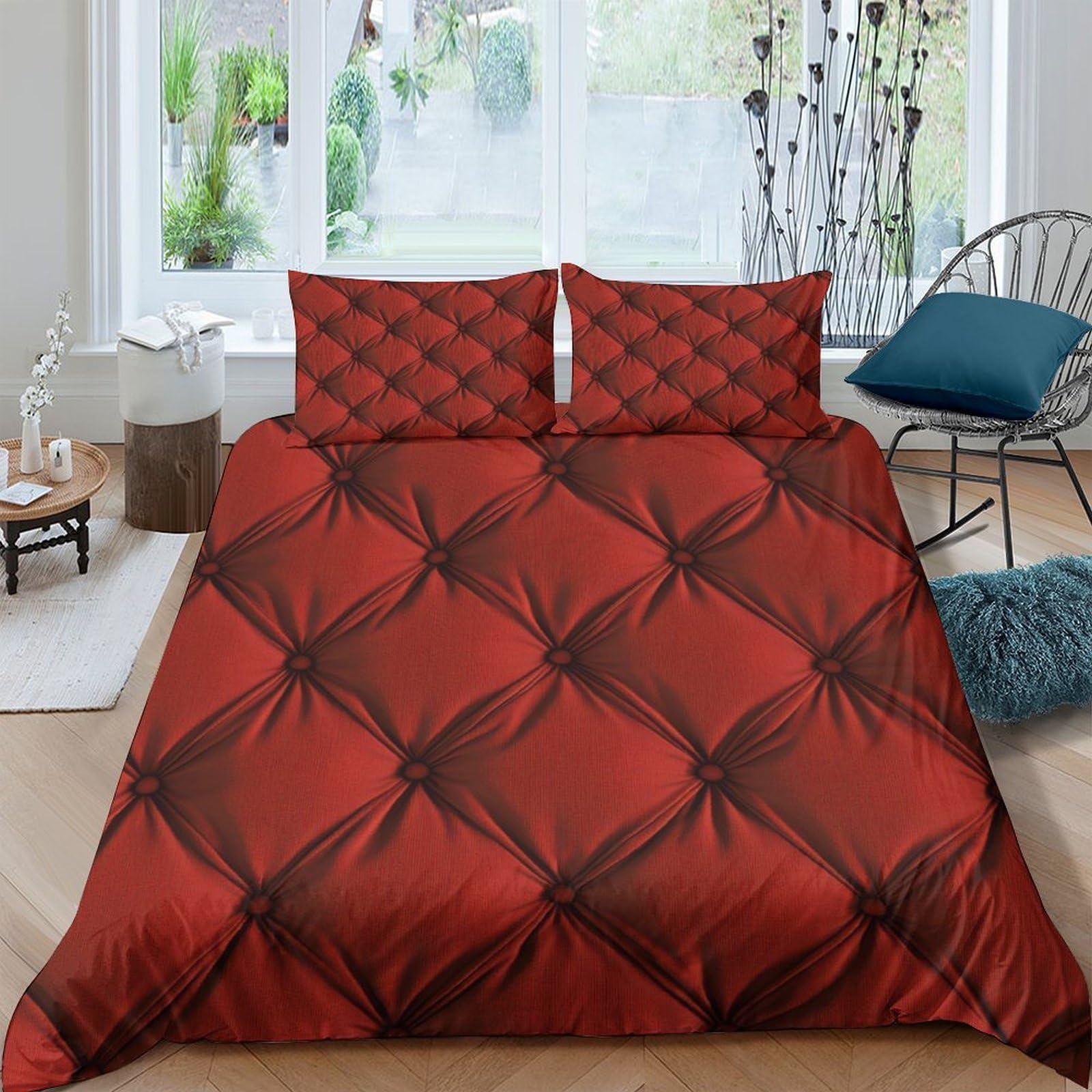 XFKLYNVCJ 3D Printed Luxury upholstery Quilt Cover Premium Polyester Classic tufted Duvet Cover Stain Resistant No Iron for Student Dorm College Accommodation Daily Use Single（140x200cm）