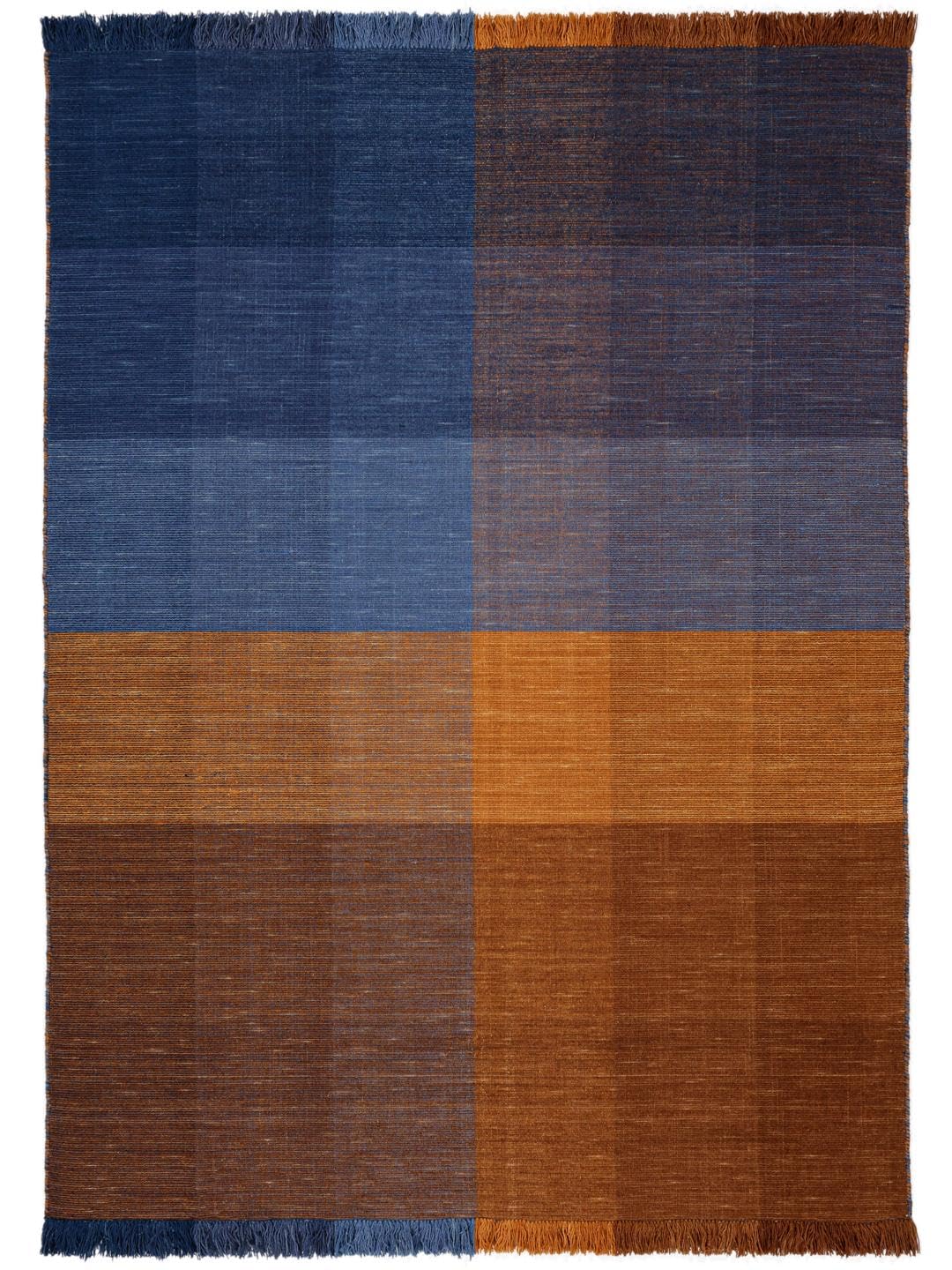 RugVista Aberdeen, Dywan, 200 x 300 cm, Prostokąt, Pokój dzienny, Sypialnia, Czyścić wyłącznie chemicznie, Certyfikat Care & Fair, Pomarańczowy/Niebieski