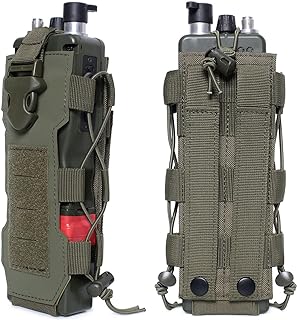 2023 Upgrade Laser Cut Design Molle Radio Pouch Holder & Molle Adjustable Water Bottle Holder 40 oz,Black/Green/Coyote Tan Tactical Bottle Pouch for Backpack Belt - VIIDOO