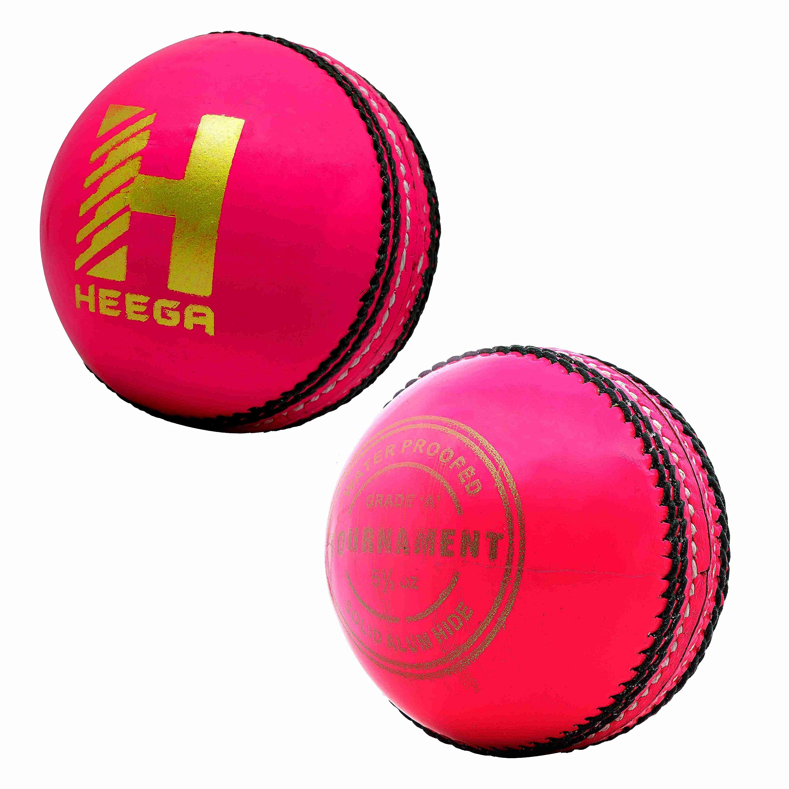 Heega ™ Tournament Pink Leather Ball (Minimum 50 Overs Play) (Pack of 2) (B0B18RHTMY) Amazon Price History, Amazon Price Tracker