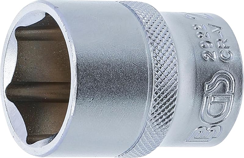 Soquete sextavado BGS 2922 Pro Torque em aço cromo-vanádio, acionamento de 12,7 mm (1/2 pol.), 22 mm