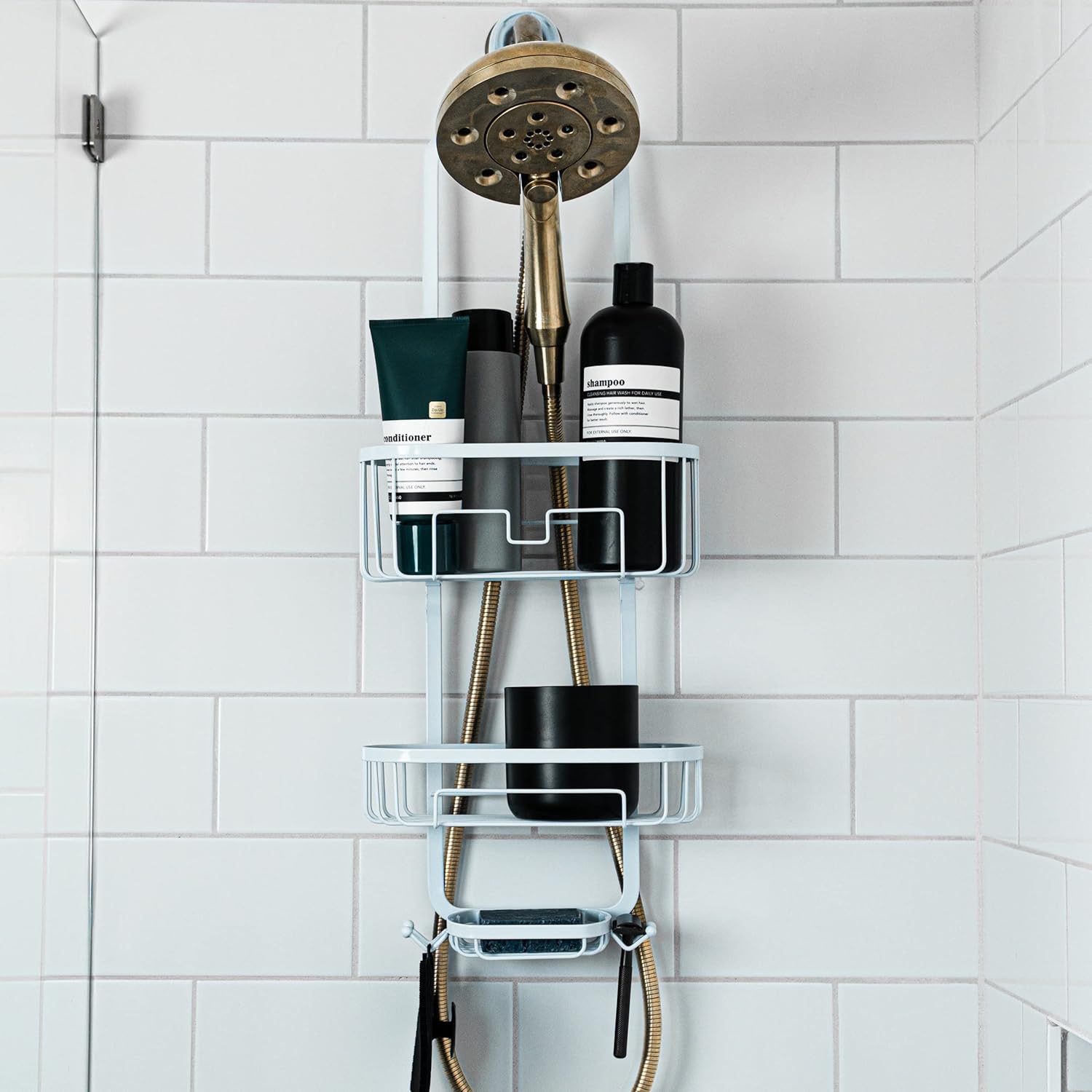 PROBEAUTIFY Hanging Shower Caddy Over Shower Head White