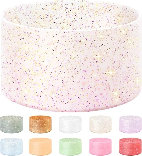 Vmini Funda protectora de silicona con purpurina, compatible con vaso Stanley de 20 a 40 onzas y botella de agua Hydro Flask de 12 a 24 onzas y más