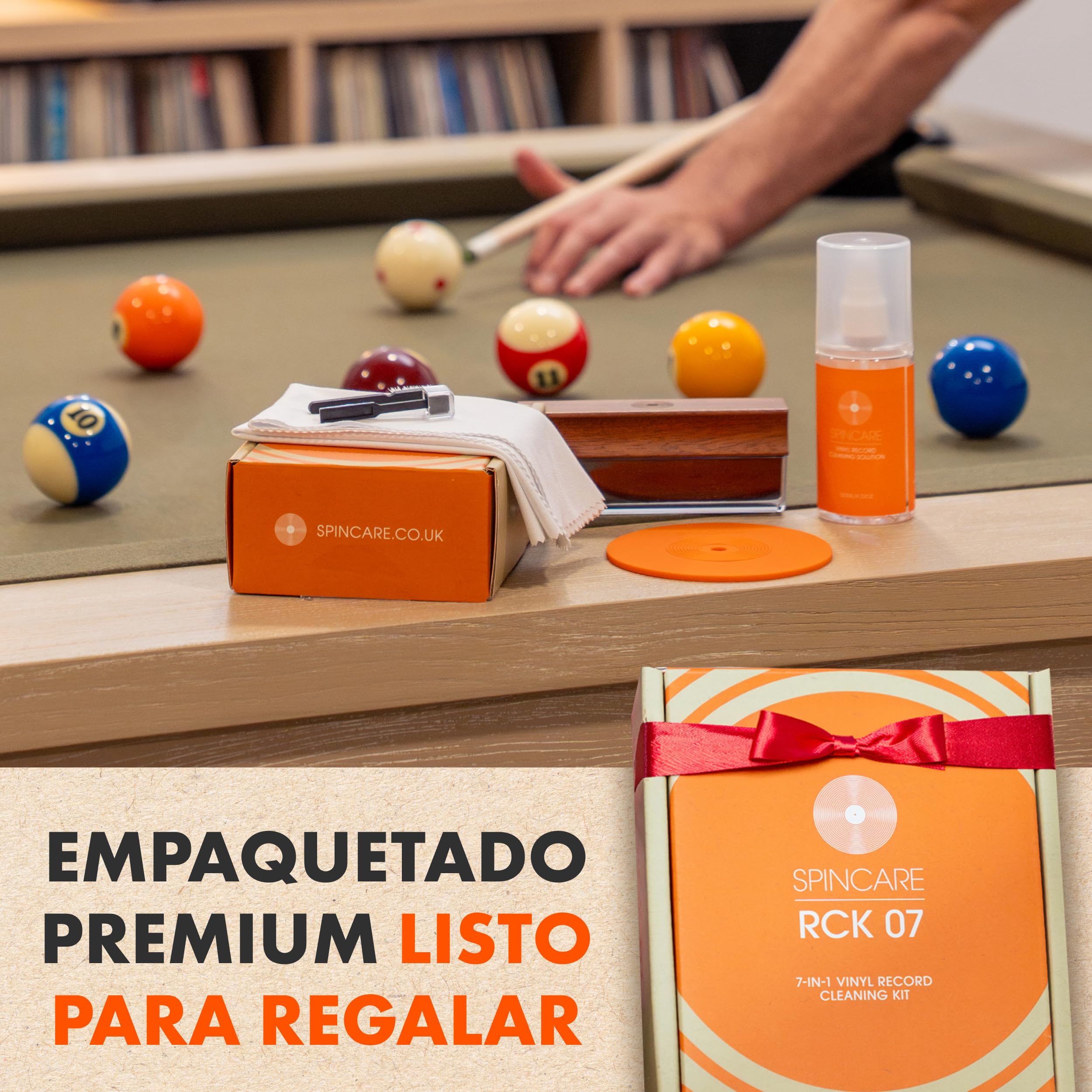 SPINCARE 7-en-1 Limpiador de Vinilos | Cepillo Velvet con Mango de Madera y Cubierta Antipolvo | Solución 120ml | Cepillo para Aguja y Cubierta Antipolvo | Protector de Etiqueta | Paños de Microfibra — view 7
