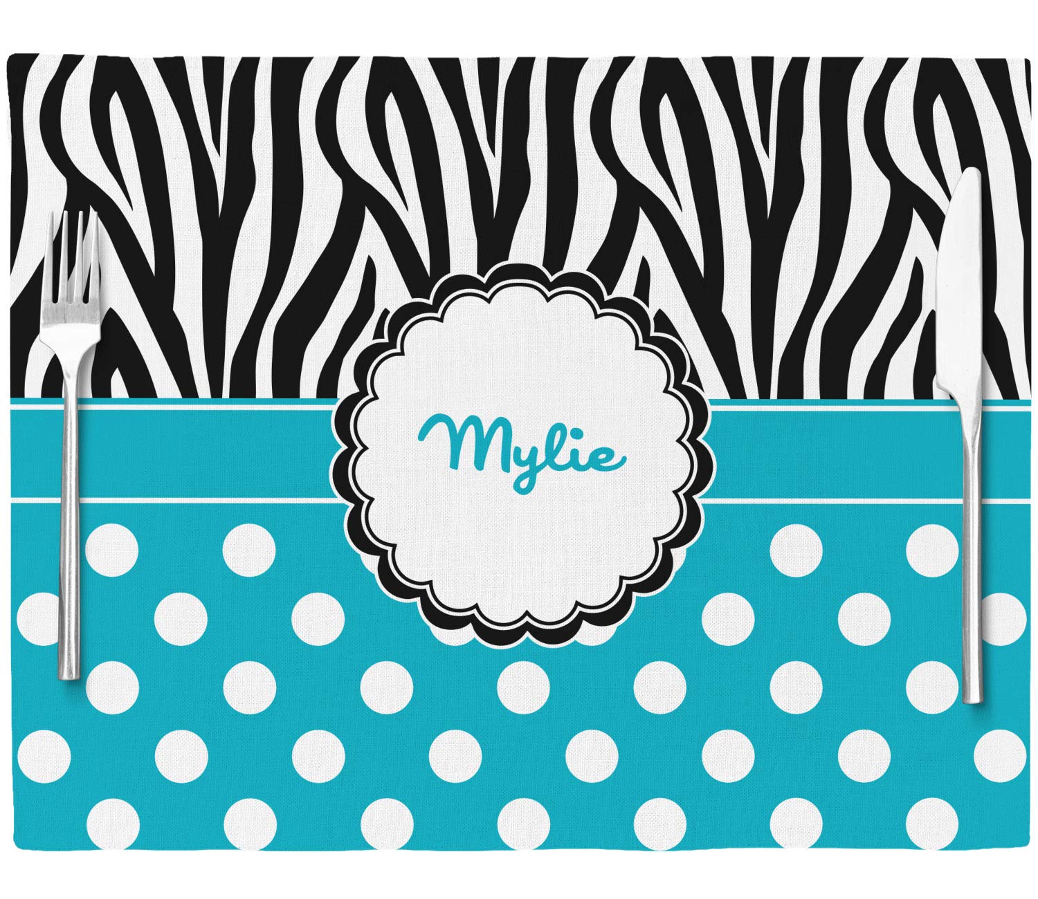Dots & Zebra Placemat (Fabric) (Personalized)