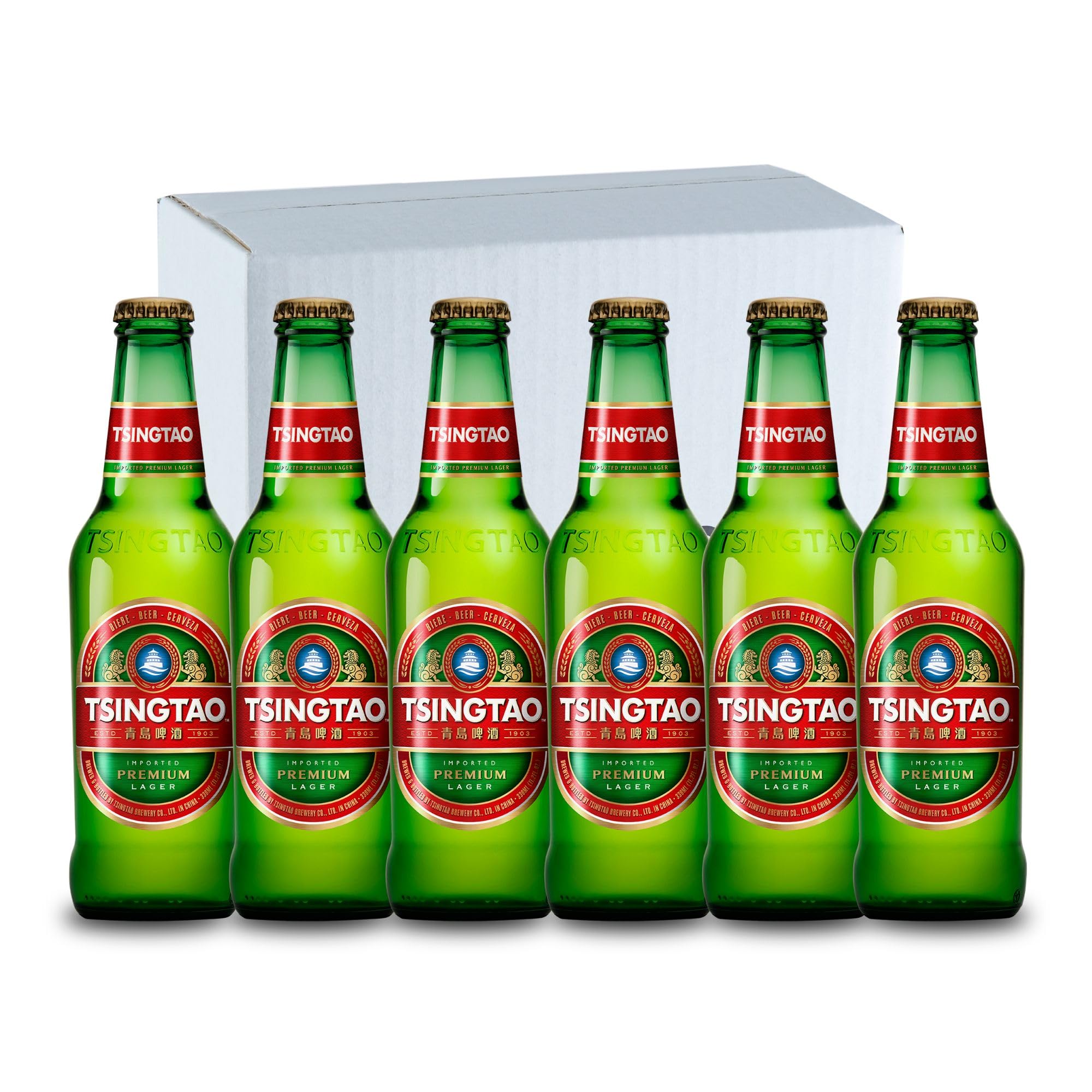 Tsingtao ビール壁掛け ステンドグラス製 TSINGTAO 青島 チンタオ ビール 330ml 24本 瓶 中国 ラガー 正規輸入品